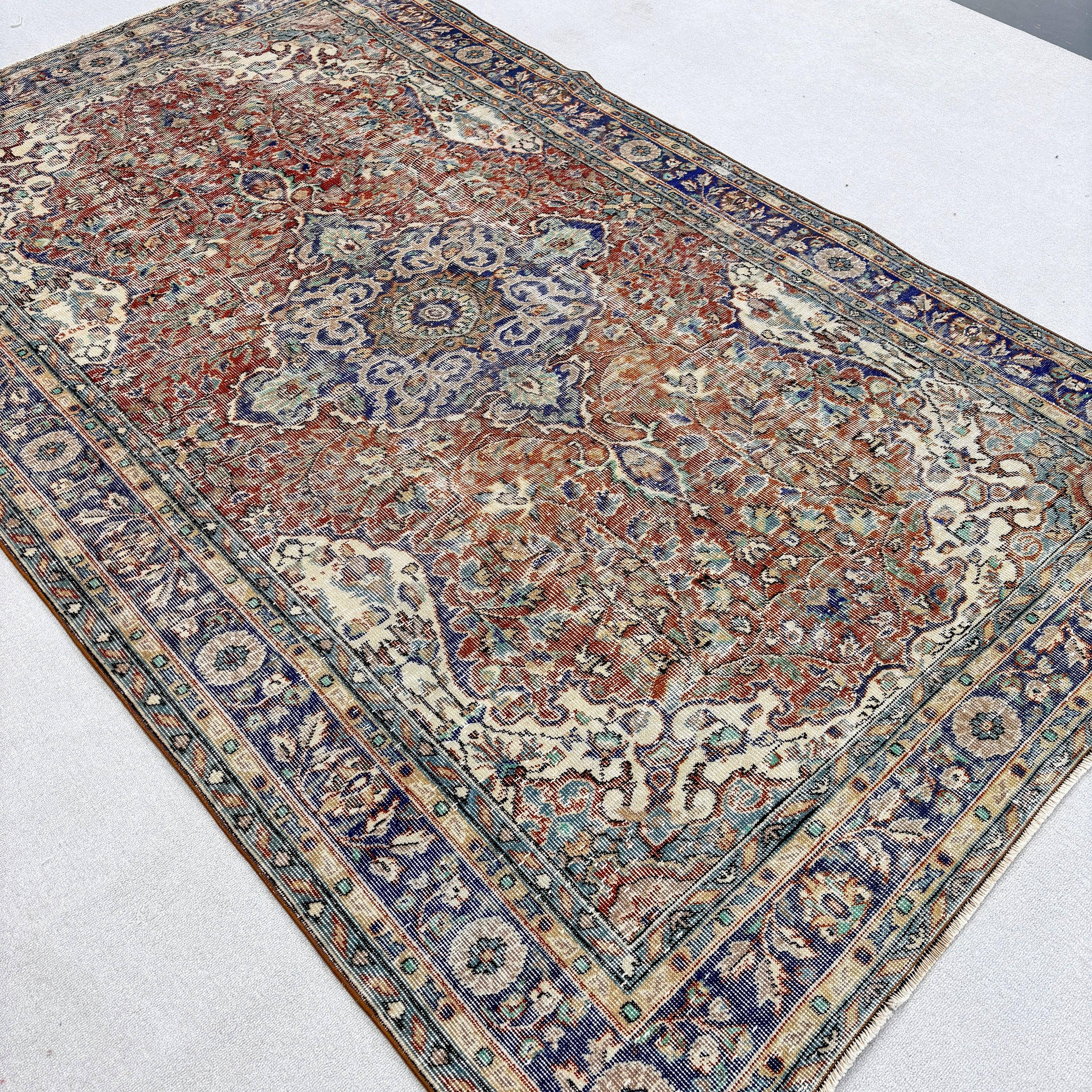 6.3x9.9 ft Büyük Halı, Büyük Vintage Halılar, Türk Halıları, Fas Halıları, Oturma Odası Halıları, Vintage Halı, Kırmızı Oryantal Halı