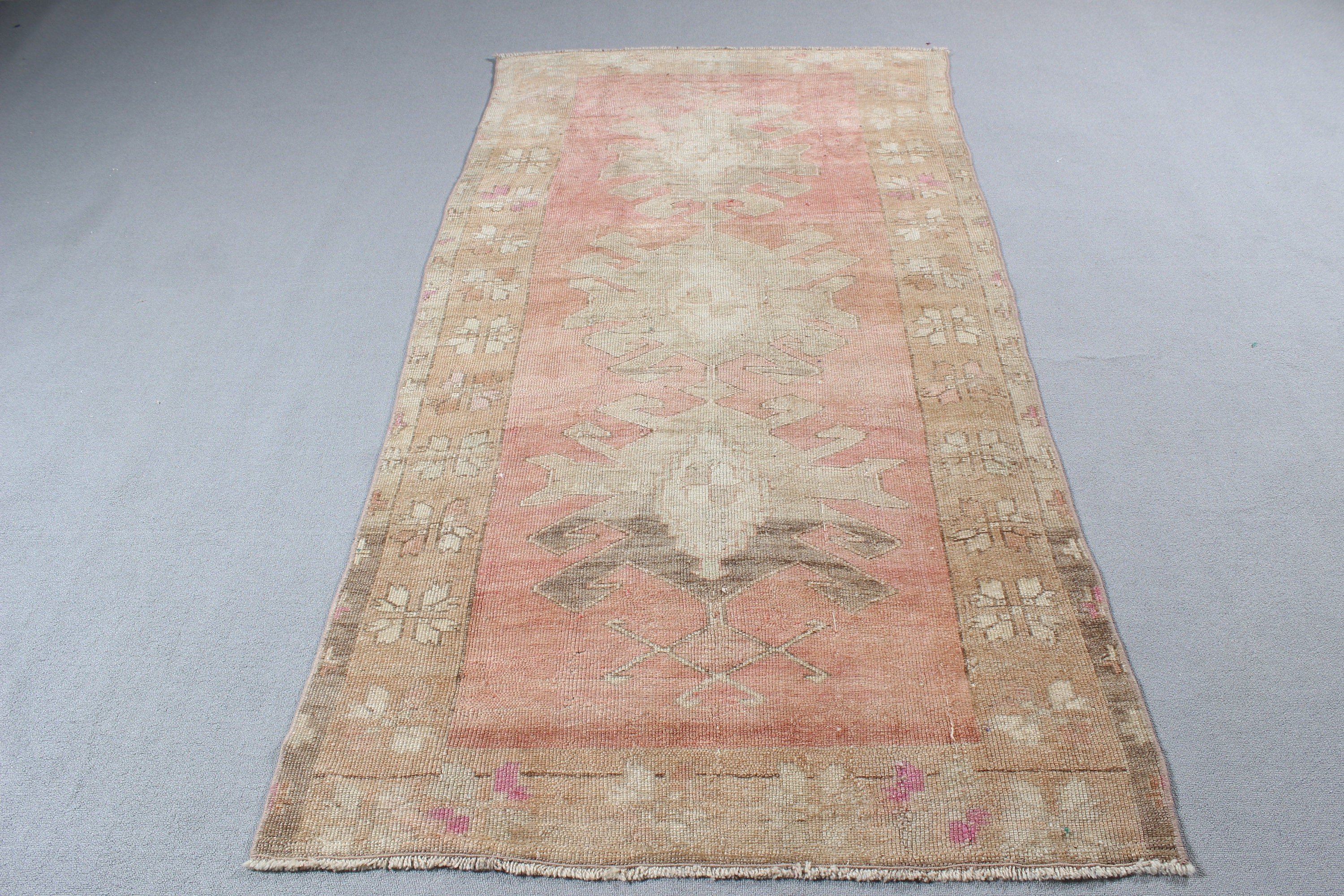 Living Room Rug, Boho Area Rug, Floor Rugs, 3.8x7.5 ft Area Rugs, Rugs for Area, Turkish Rugs, Vintage Rugs, Pink Floor Rug, Modern Rug