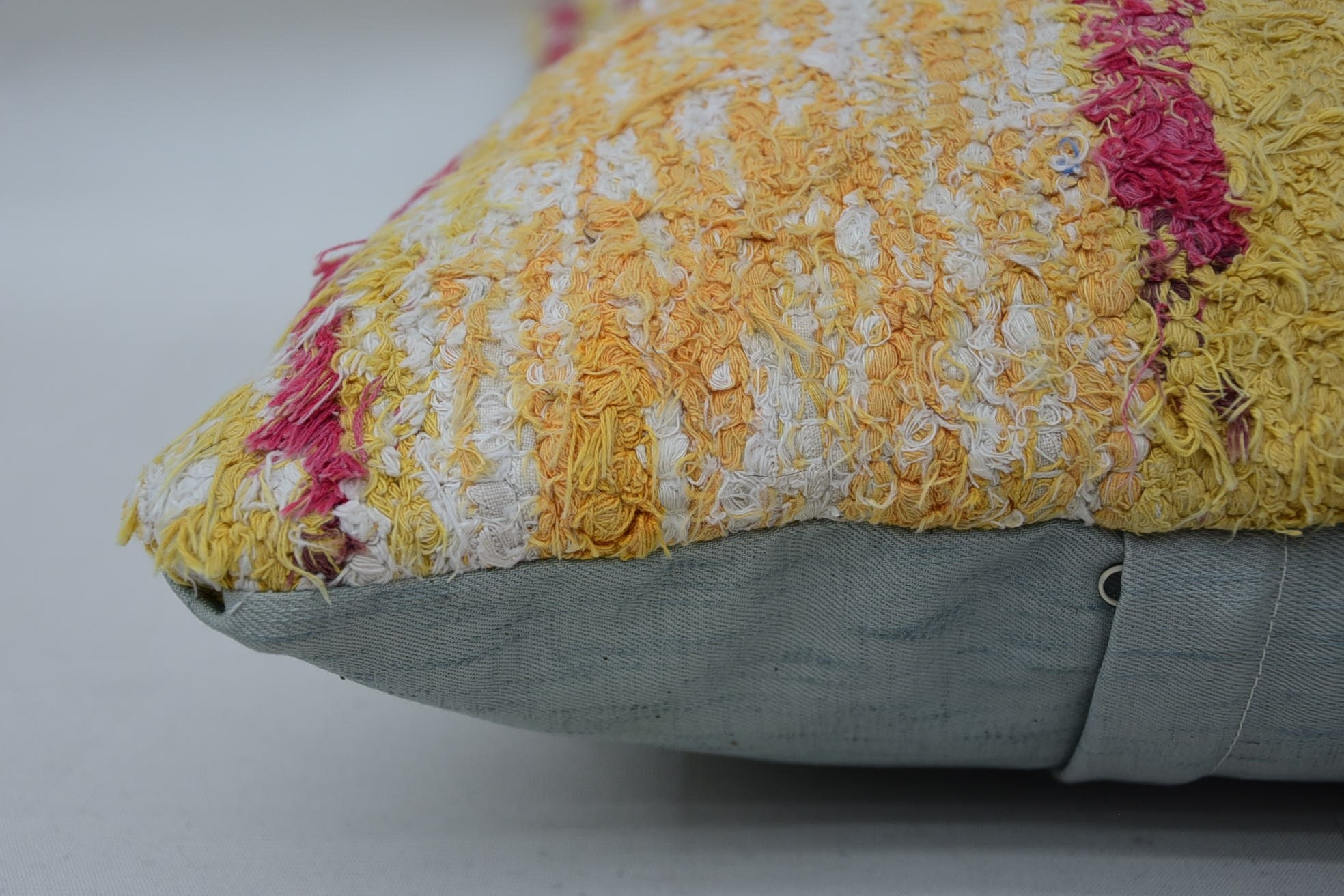 Kilim Cushion Sham, Bright Pillow, 16"x24" White Pillow, Ethnical Kilim Rug Pillow, Hippie Throw Pillow Sham, Interior Designer Pillow