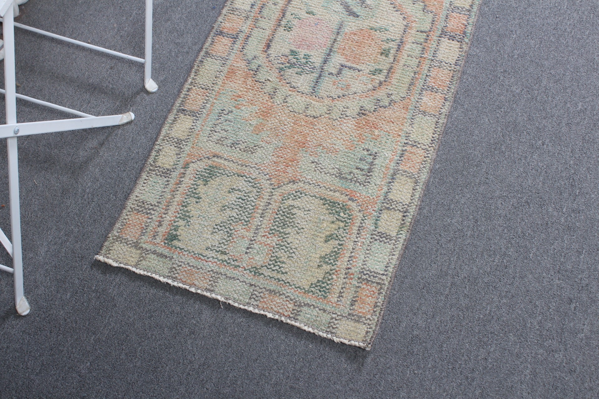 Vintage Rug, Custom Rug, Turkish Rugs, Bedroom Rug, Wall Hanging Rugs, Antique Rugs, Green Moroccan Rug, 1.7x3.6 ft Small Rug, Kitchen Rug