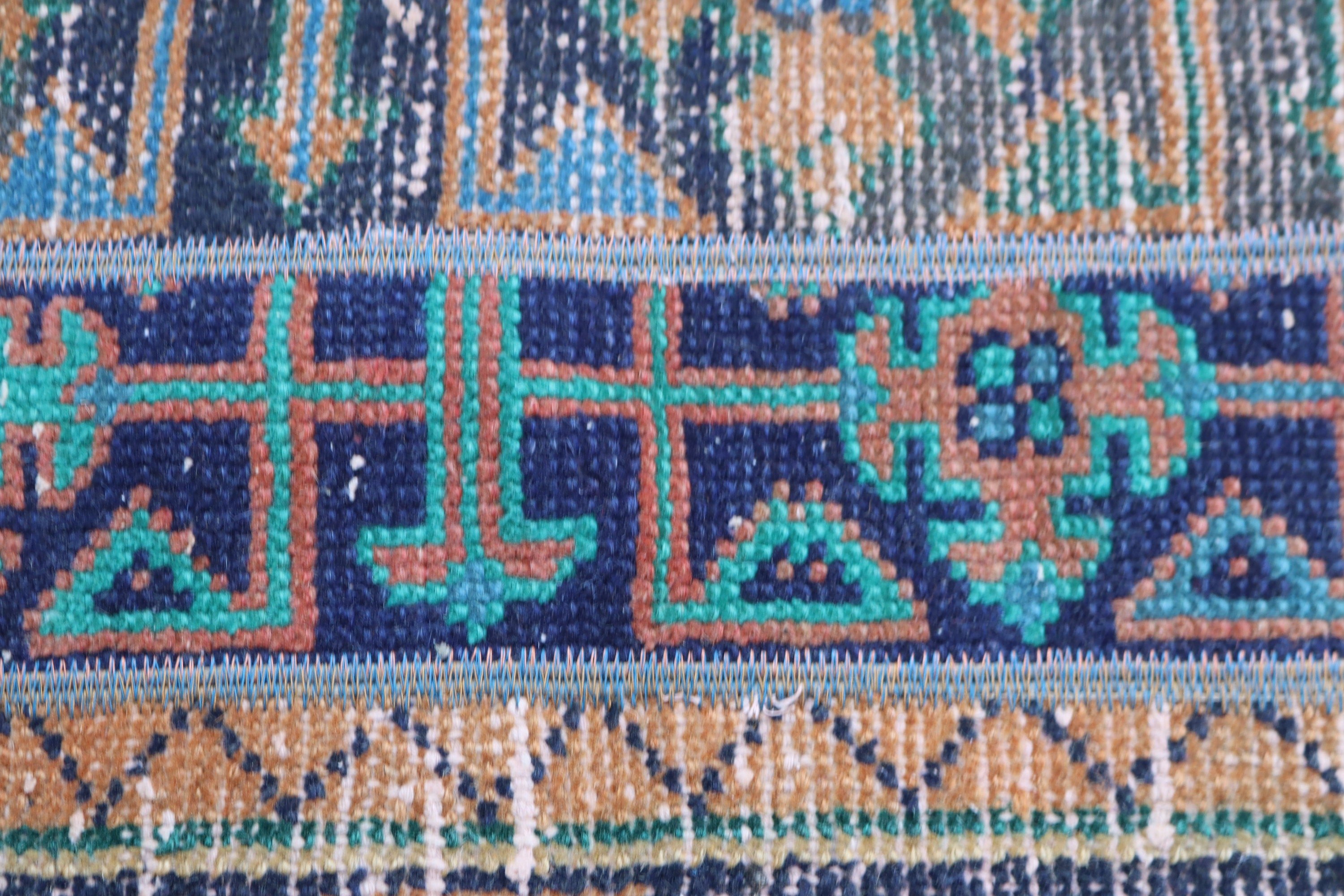 Yatak Odası Halısı, Küçük Boho Halıları, Vintage Halı, Araba Paspas Halısı, Mavi Yatak Odası Halıları, Yün Halı, 1.4x2.6 ft Küçük Halılar, Kapı Paspası Halıları, Türk Halısı