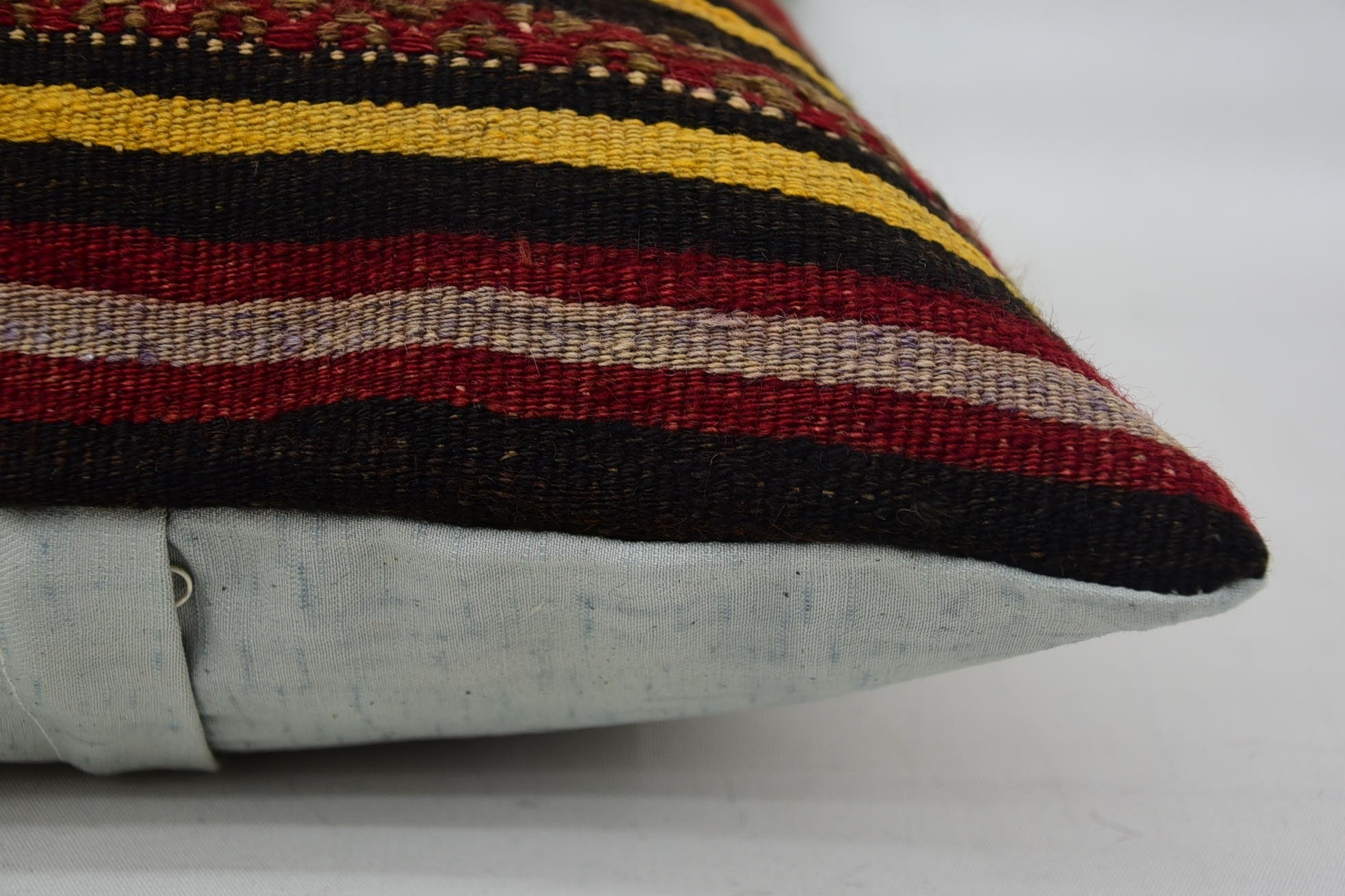 Ikat Cushion Cover, Boho Pillow Sham Cover, Throw Kilim Pillow, 16"x24" Red Cushion Cover, Art Deco Pillow Cover, Pillow for Couch