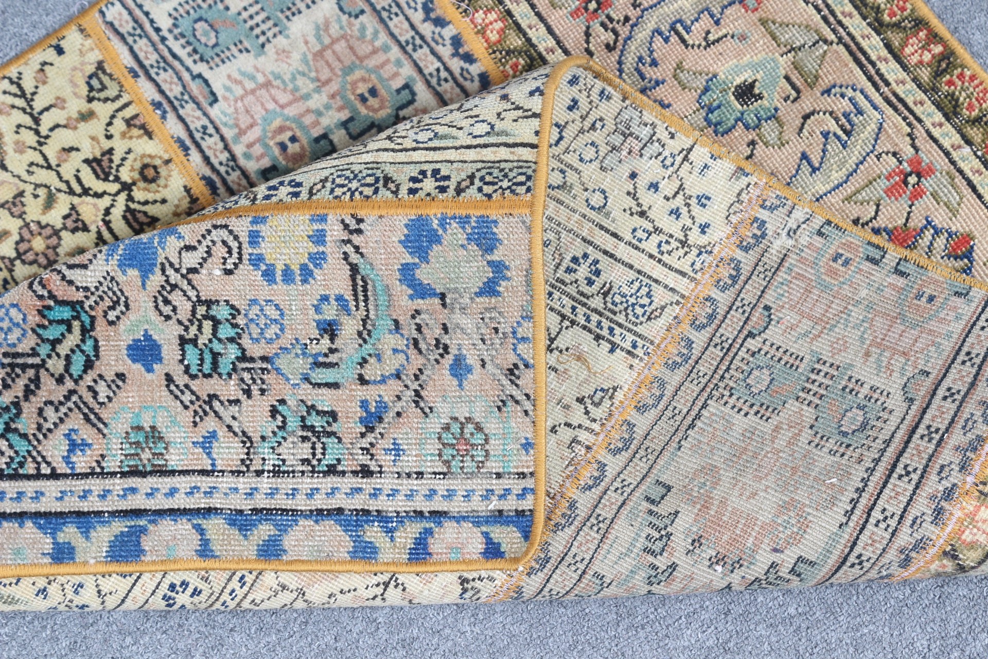 Kapı Paspası Halıları, Yeşil Anadolu Halısı, Oushak Halıları, Vintage Halılar, Araba Paspas Halısı, Banyo Halıları, Türk Halısı, Fas Halısı, 2.4x3 ft Küçük Halı