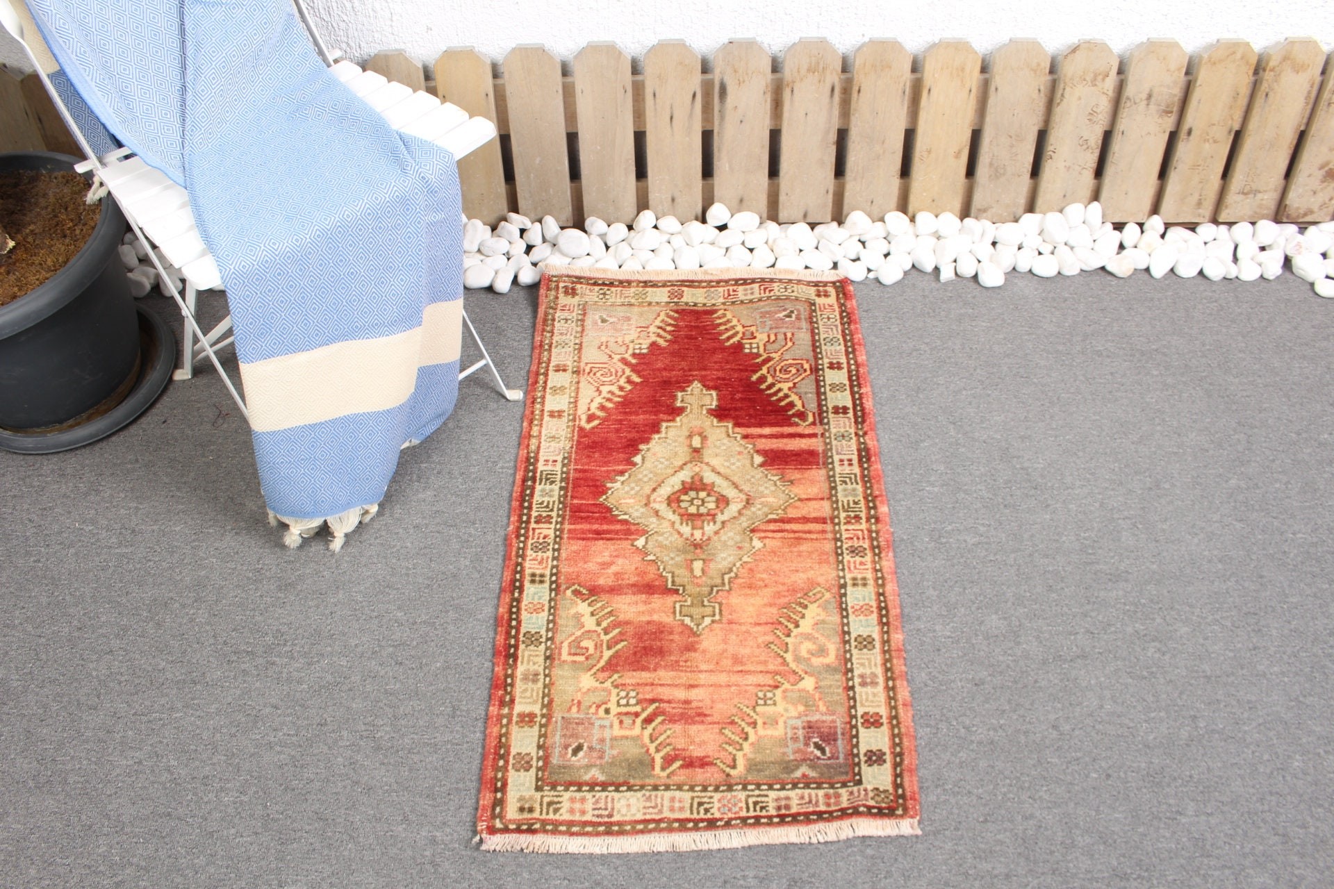 Kitchen Rugs, Rugs for Wall Hanging, 1.7x3.1 ft Small Rug, Bedroom Rug, Bath Rug, Vintage Rug, Red Oriental Rug, Turkish Rugs, Pale Rug