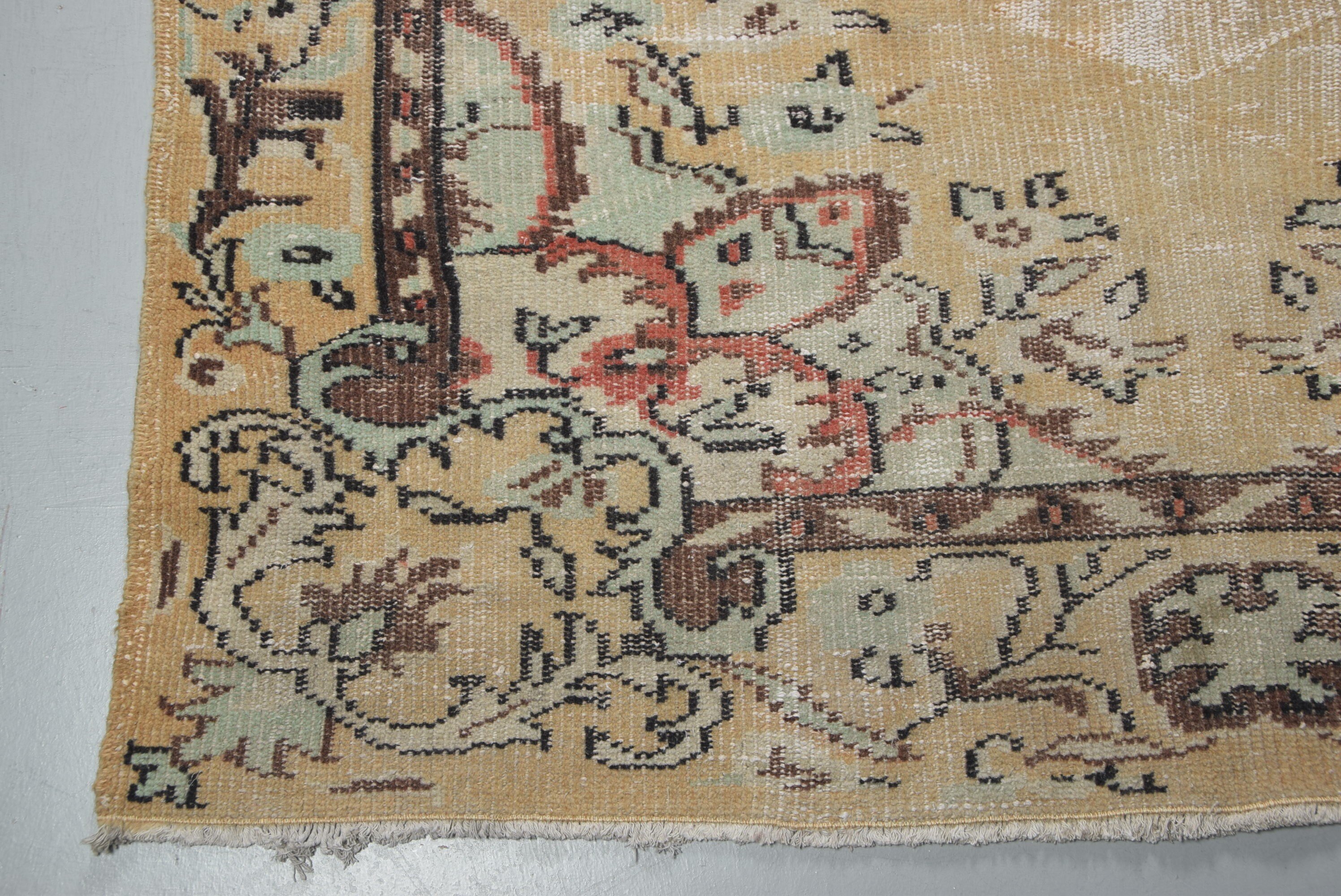 4.9x8 ft Alan Halısı, Vintage Halı, Mutfak Halıları, Özel Halılar, Yün Halı, Yemek Odası Halısı, Kahverengi Oryantal Halı, Türk Halısı