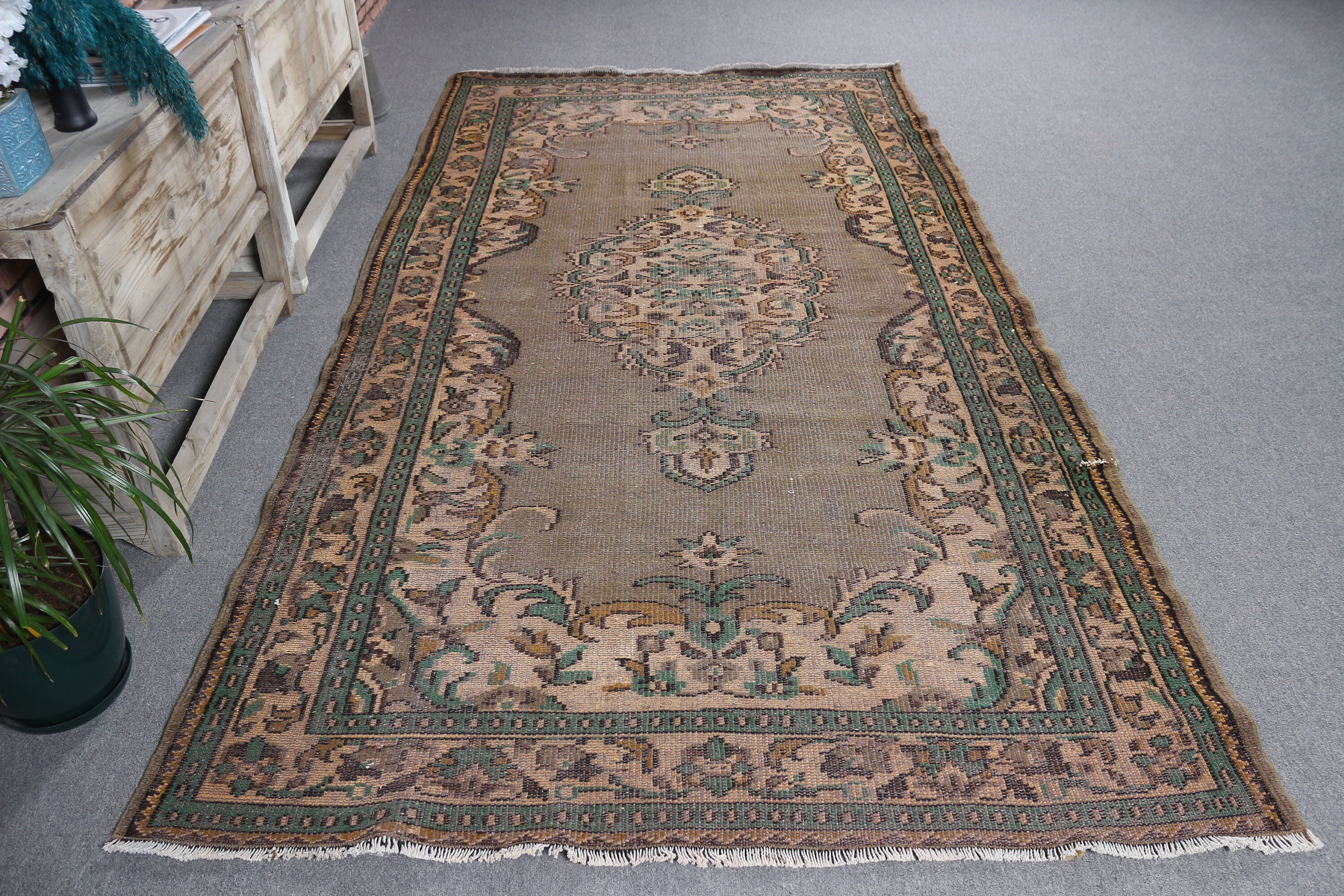 4.8x8.9 ft Large Rugs, Cool Rugs, Anatolian Rug, Brown Oriental Rug, Turkish Rugs, Dining Room Rugs, Living Room Rugs, Vintage Rugs