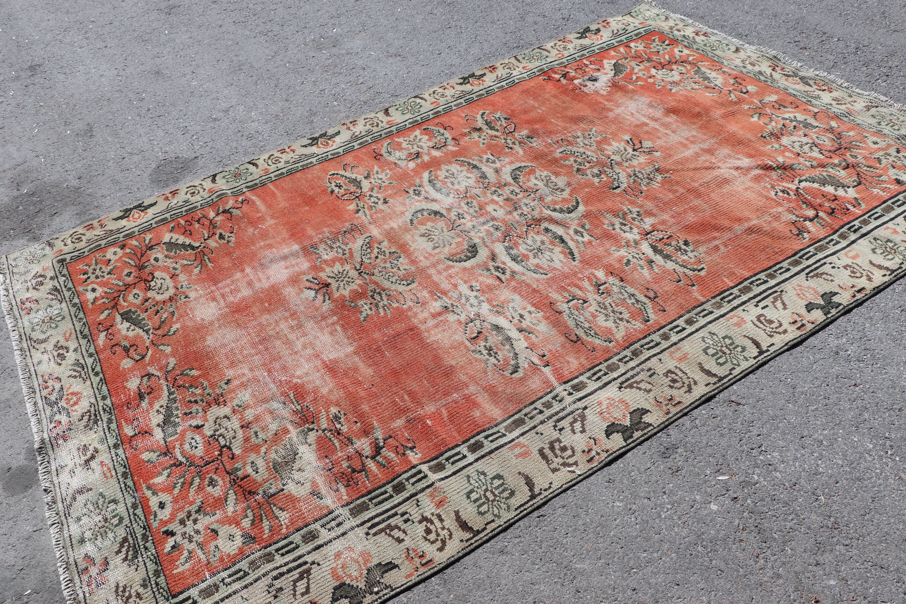 Vintage Rugs, Bright Rug, Turkish Rugs, Home Decor Rug, Salon Rug, Orange Moroccan Rug, Moroccan Rug, Bedroom Rug, 5.3x8.6 ft Large Rugs