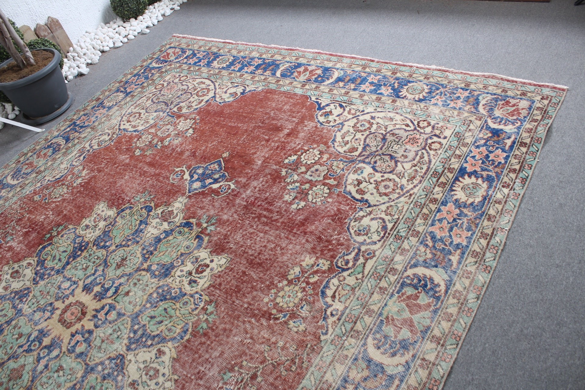 Vintage Rug, Dining Room Rugs, Anatolian Rugs, 7.9x11.6 ft Oversize Rug, Salon Rug, Old Rug, Kitchen Rug, Turkish Rugs, Red Home Decor Rug