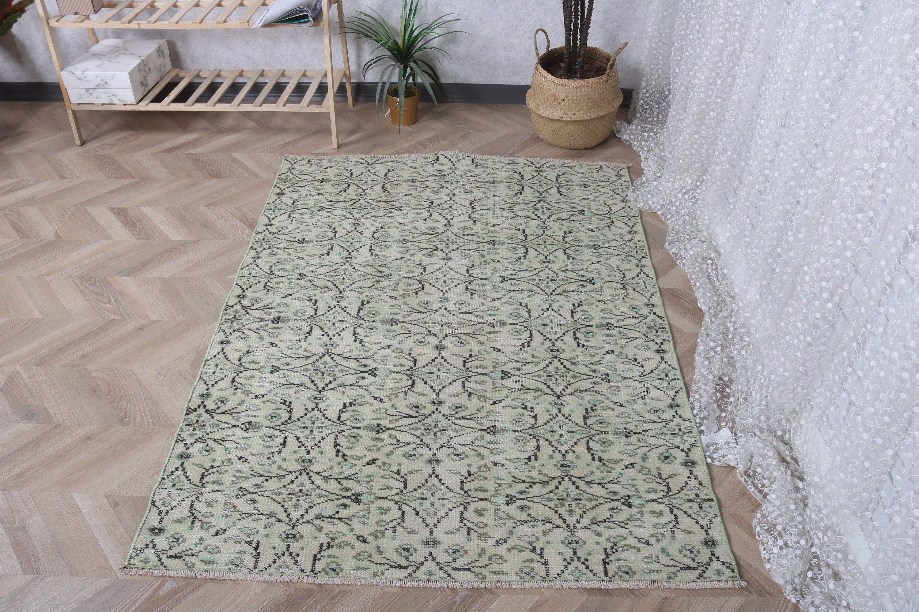 4x5.4 ft Accent Rug, Bedroom Rug, Turkish Rugs, Flatweave Rugs, Vintage Accent Rug, Vintage Rugs, Beige Flatweave Rugs