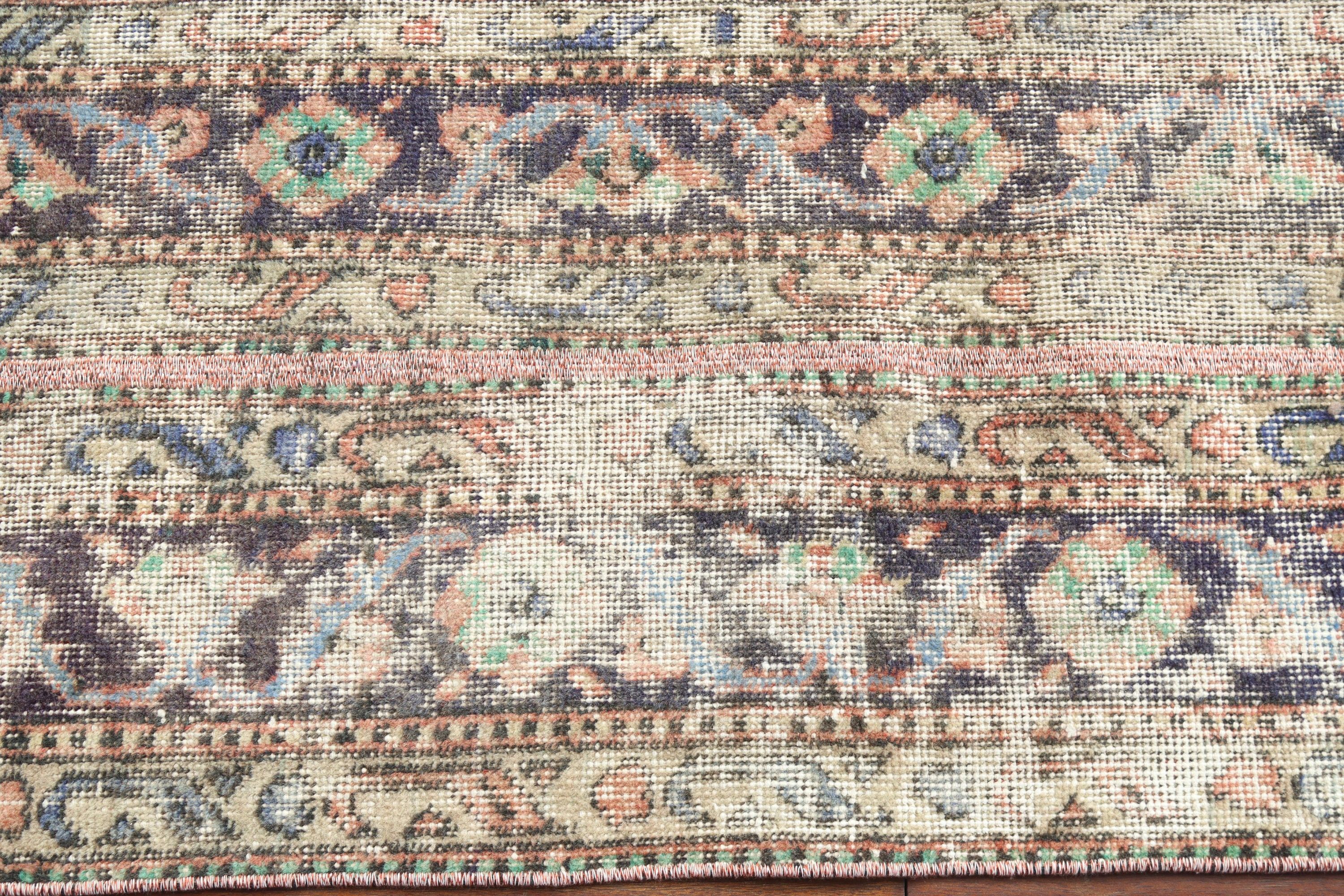 Vintage Rugs, Cool Rug, Turkish Rugs, 1.6x12.5 ft Runner Rugs, Stair Rug, Kitchen Rug, Blue Luxury Rug, Rugs for Hallway, Oushak Rug