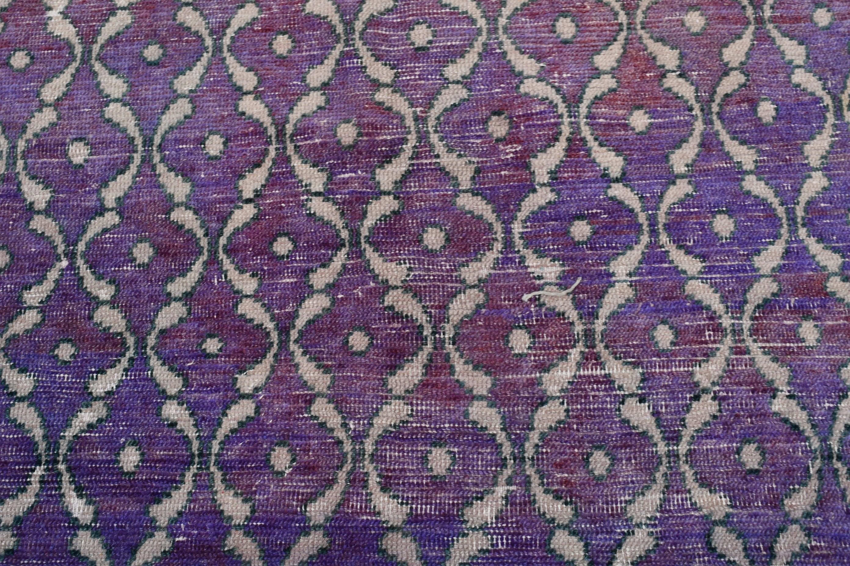 Turkish Rugs, Organic Rug, Rugs for Nursery, Oriental Rug, 4x9.9 ft Area Rugs, Purple Antique Rug, Vintage Rugs, Kitchen Rug, Indoor Rugs