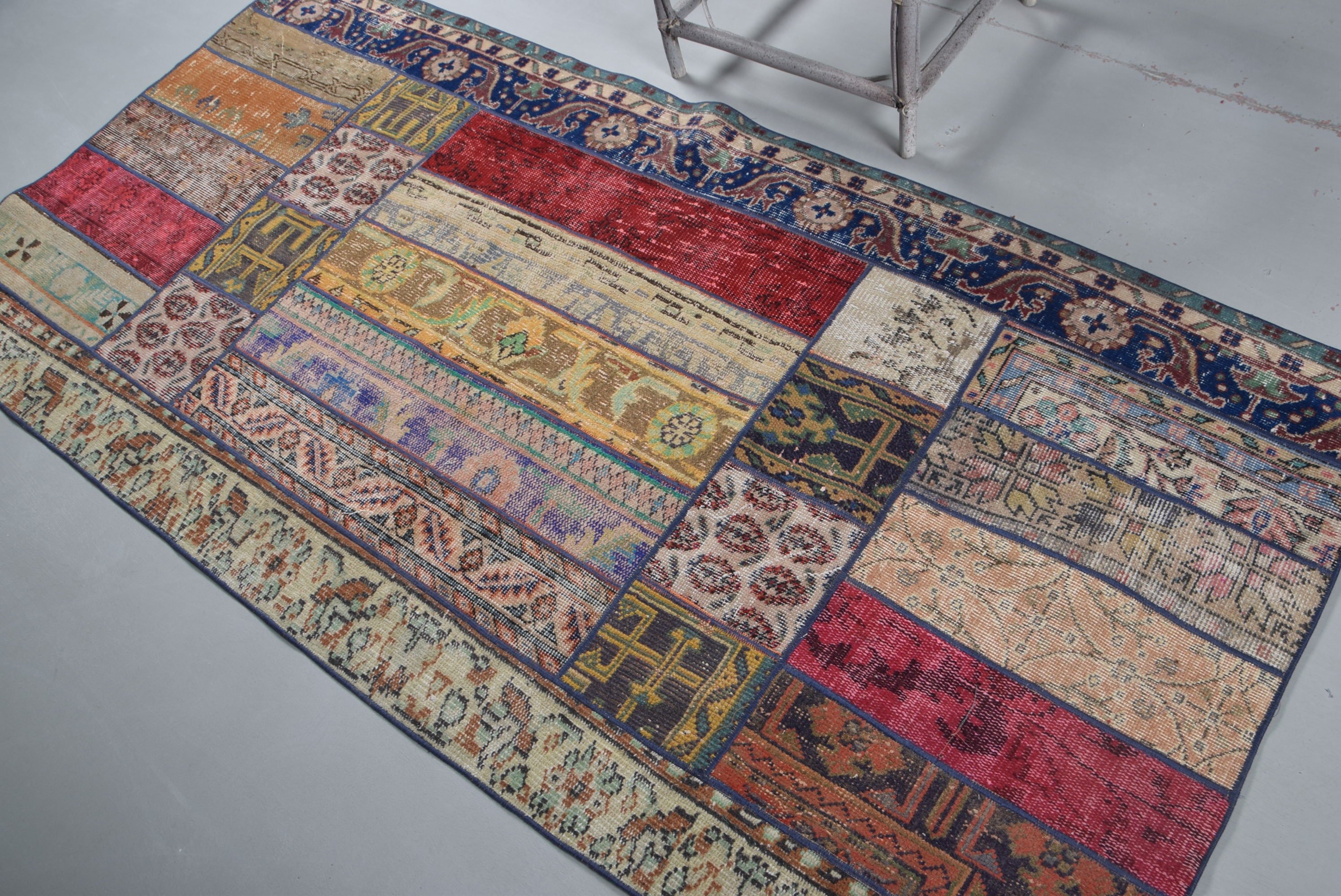 Living Room Rug, Vintage Rug, Art Rug, 3.8x7.6 ft Area Rugs, Turkish Rug, Kitchen Rug, Rugs for Indoor, Cool Rugs, Rainbow Anatolian Rug