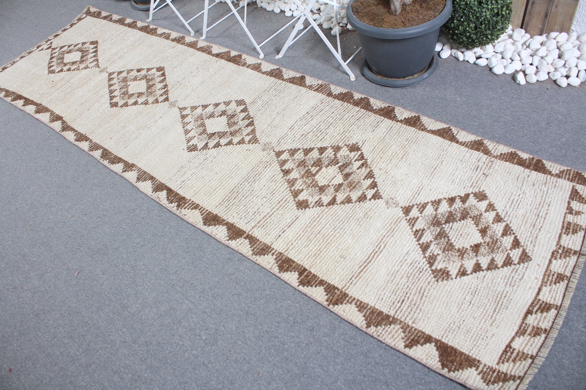 Turkish Rug, Aztec Rug, Rugs for Hallway, Vintage Rugs, 2.8x10 ft Runner Rugs, Antique Rug, Corridor Rugs, Oriental Rugs, Beige Oushak Rugs