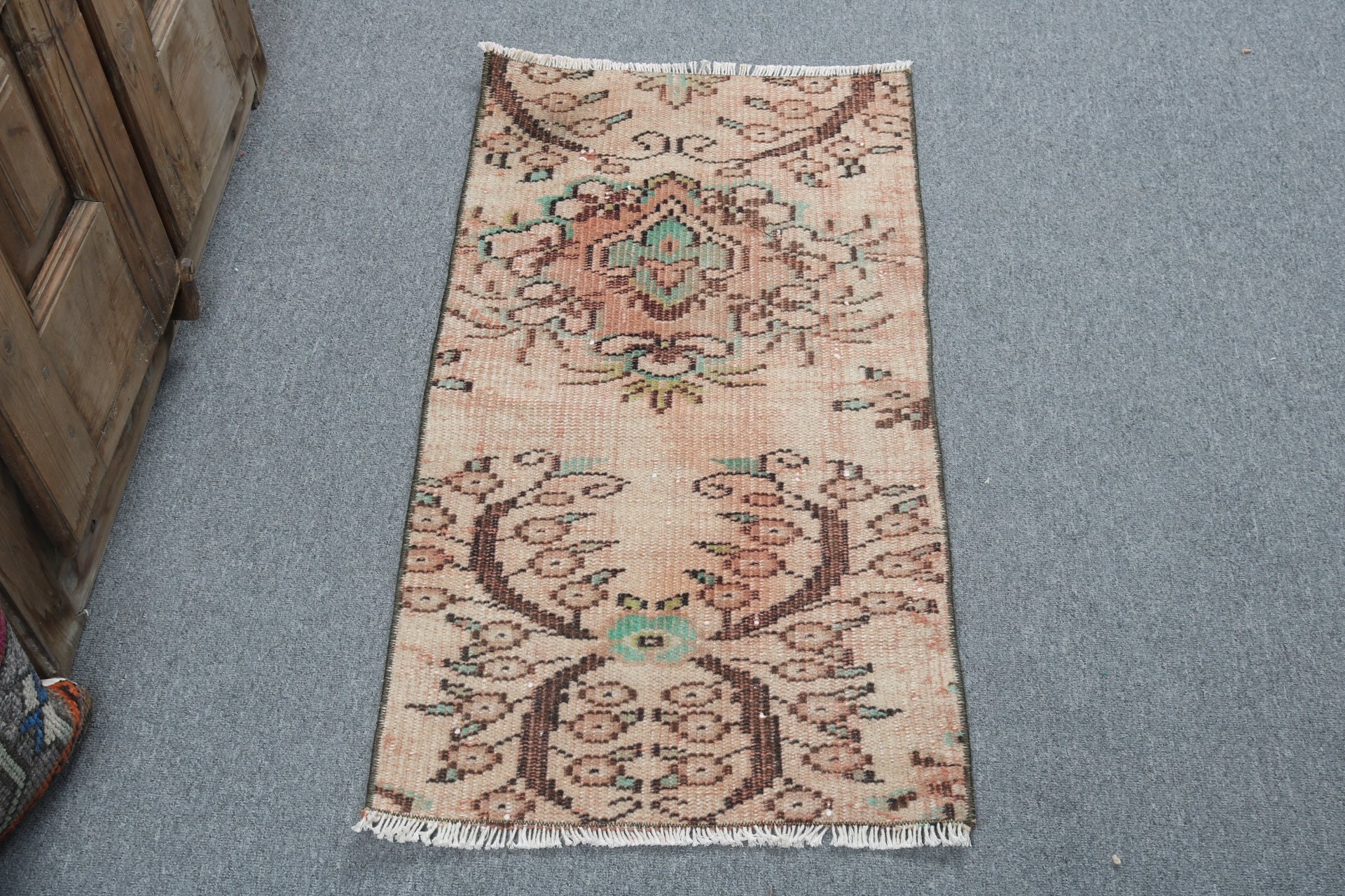 Türk Halısı, Boho Halısı, 1.6x3.1 ft Küçük Halılar, Kahverengi Düz Dokuma Halı, Vintage Halı, Banyo Halıları, Yer Halısı, Küçük Alan Halıları