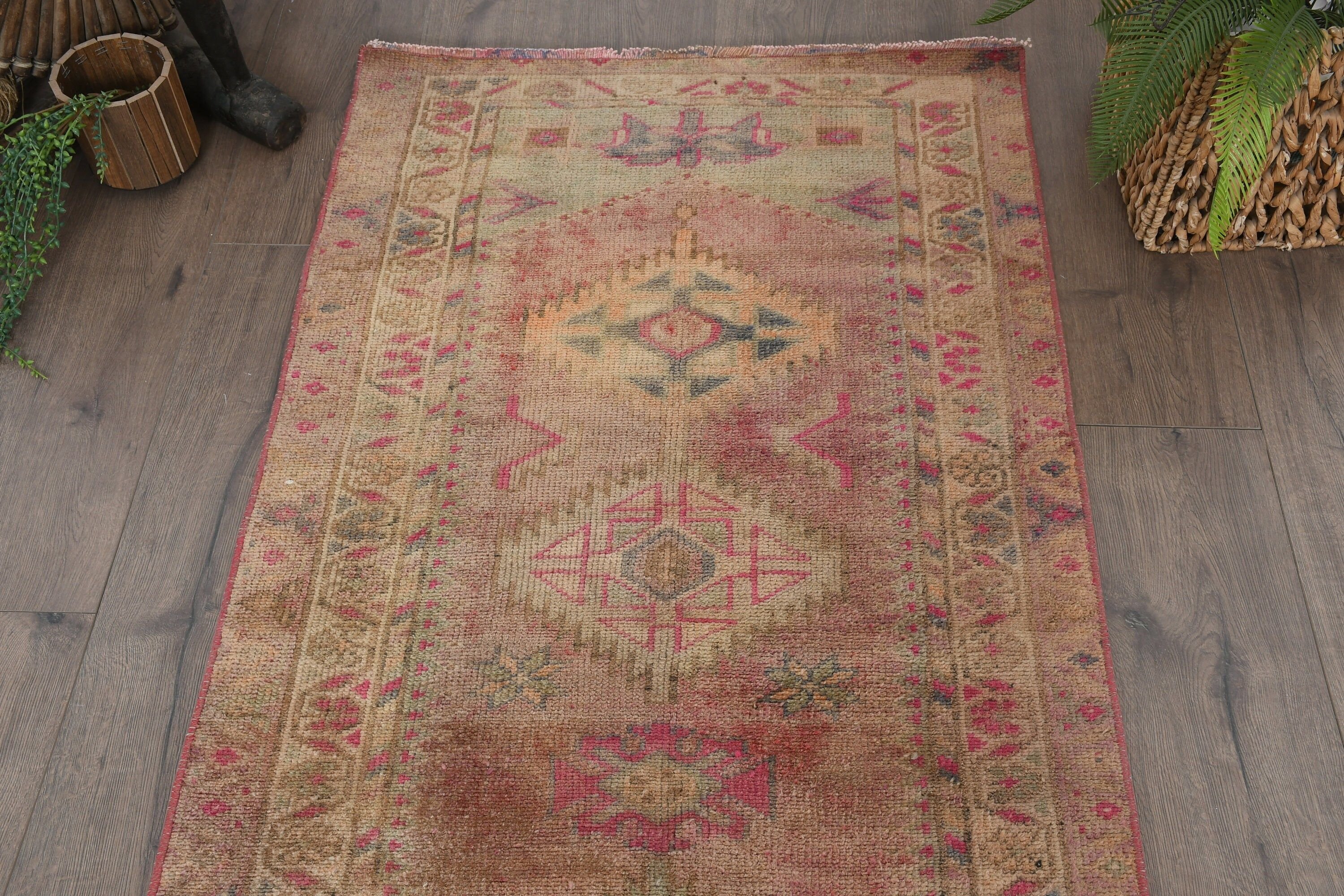 Rugs for Stair, Art Rug, Hallway Rugs, Beige Floor Rug, 2.7x11.5 ft Runner Rug, Home Decor Rugs, Vintage Rug, Wool Rug, Turkish Rug