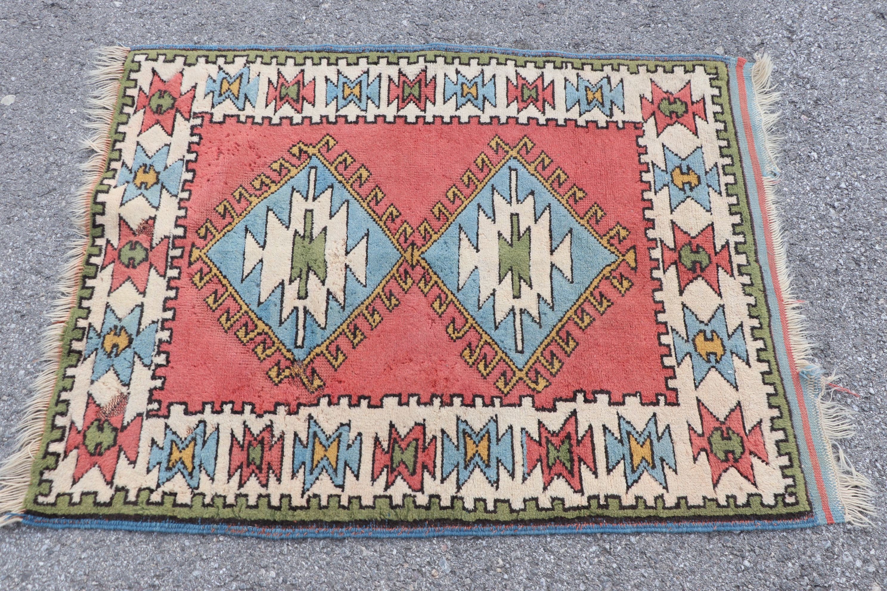 Nursery Rug, Vintage Rug, 3.1x4.2 ft Small Rugs, Turkish Rugs, Antique Rug, Wall Hanging Rug, Pink Kitchen Rug, Office Rugs, Oriental Rugs