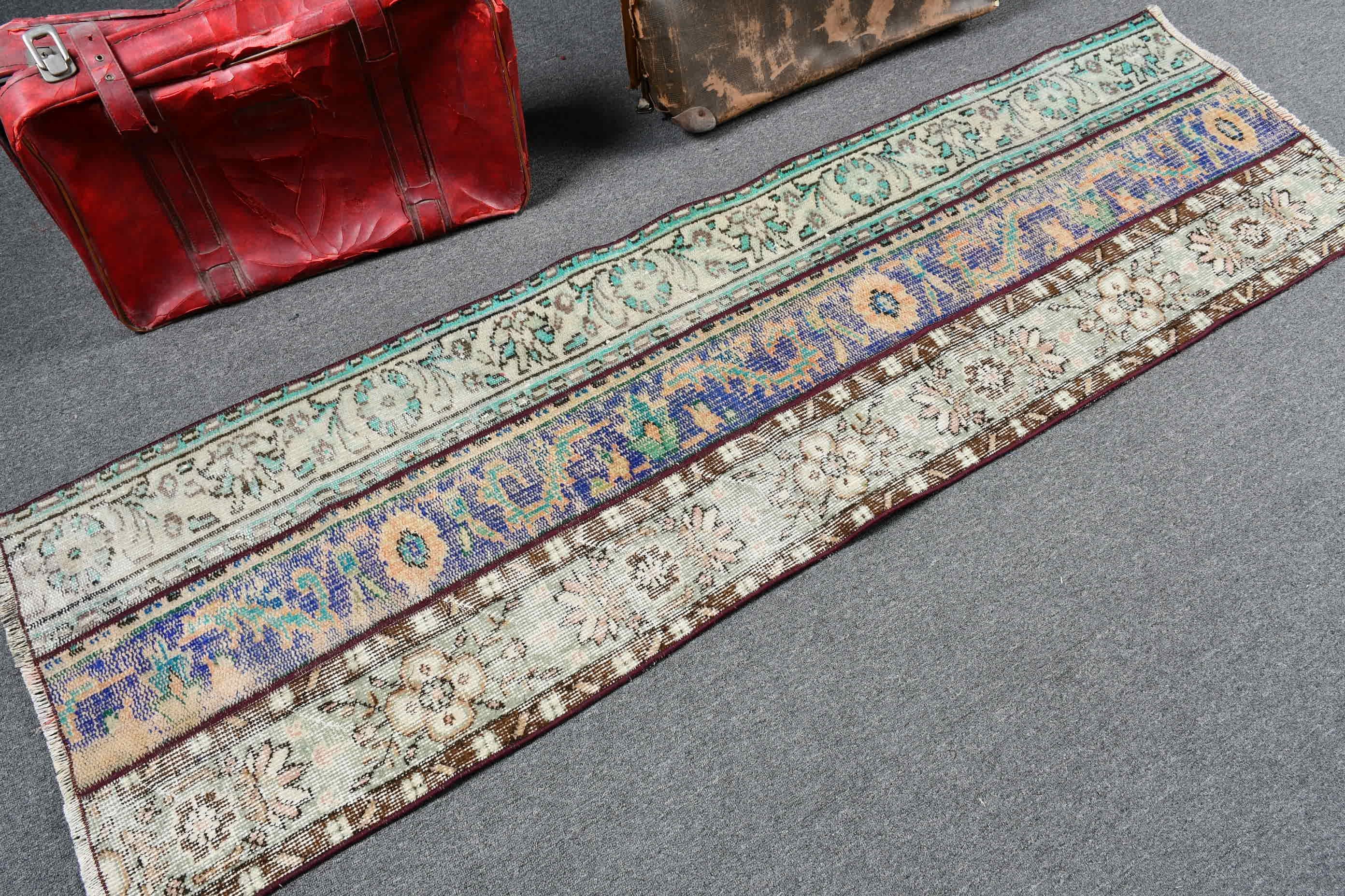 Green Bedroom Rugs, 2.1x7 ft Runner Rug, Hallway Rug, Kitchen Rugs, Oriental Rug, Rugs for Stair, Turkish Rug, Vintage Rugs, Moroccan Rug