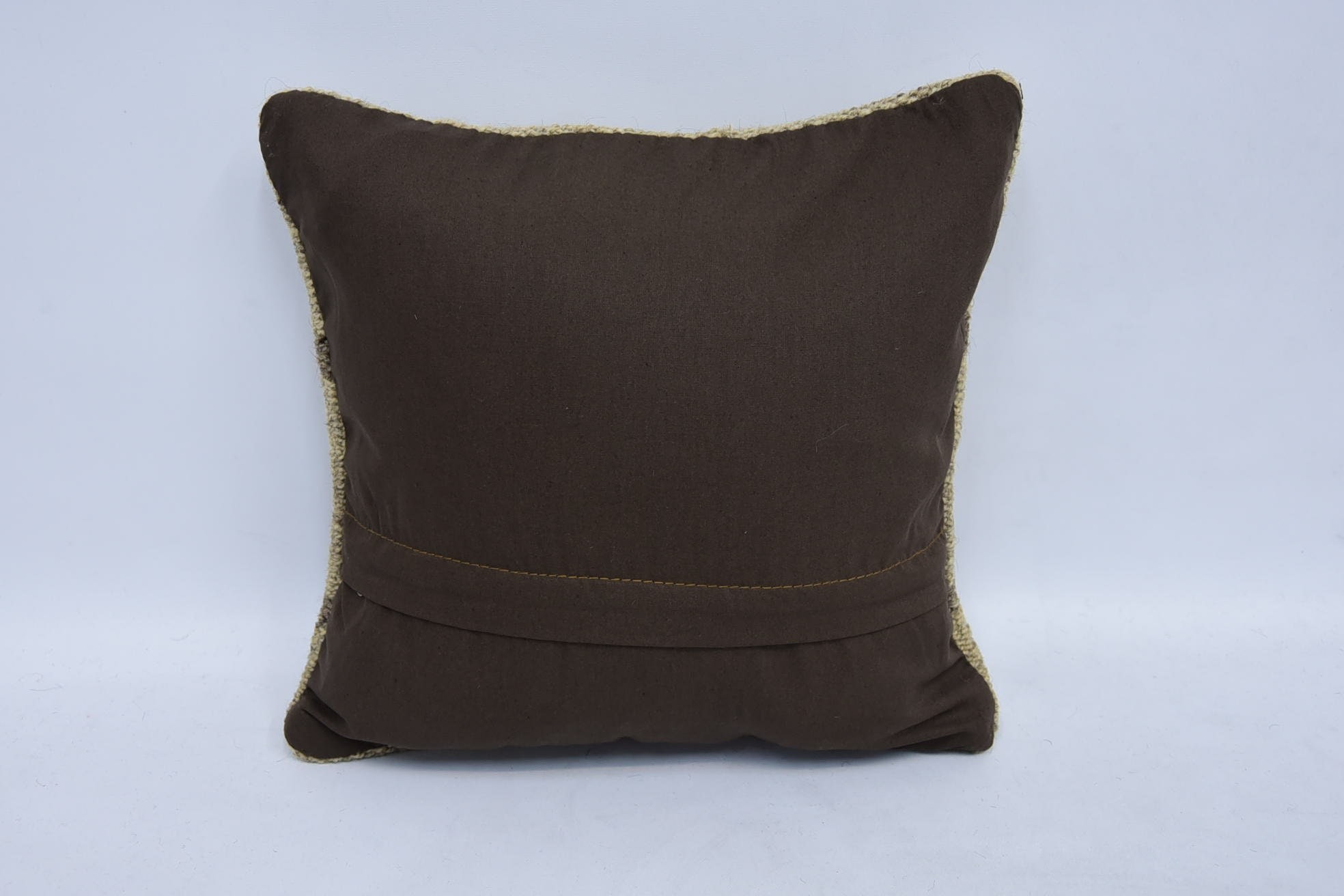 Kilim Pillow Cover, 12"x12" Beige Pillow Sham, Natural Cushion, Ethnical Kilim Rug Pillow, Outdoor Bolster Pillow Case, Boho Pillow
