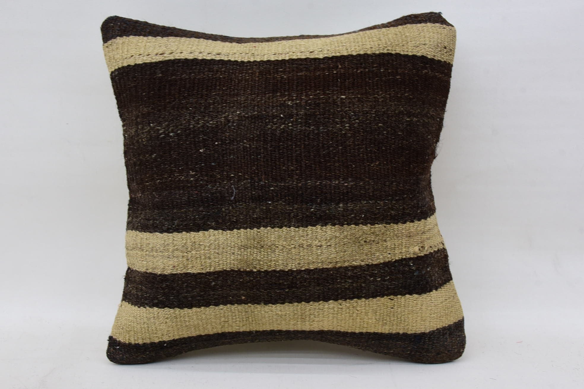 14"x14" Brown Cushion Cover, Crochet Pattern Pillow Case, Home Decor Pillow, Luxury Pillow Cover, Kilim Pillow, Gift Pillow
