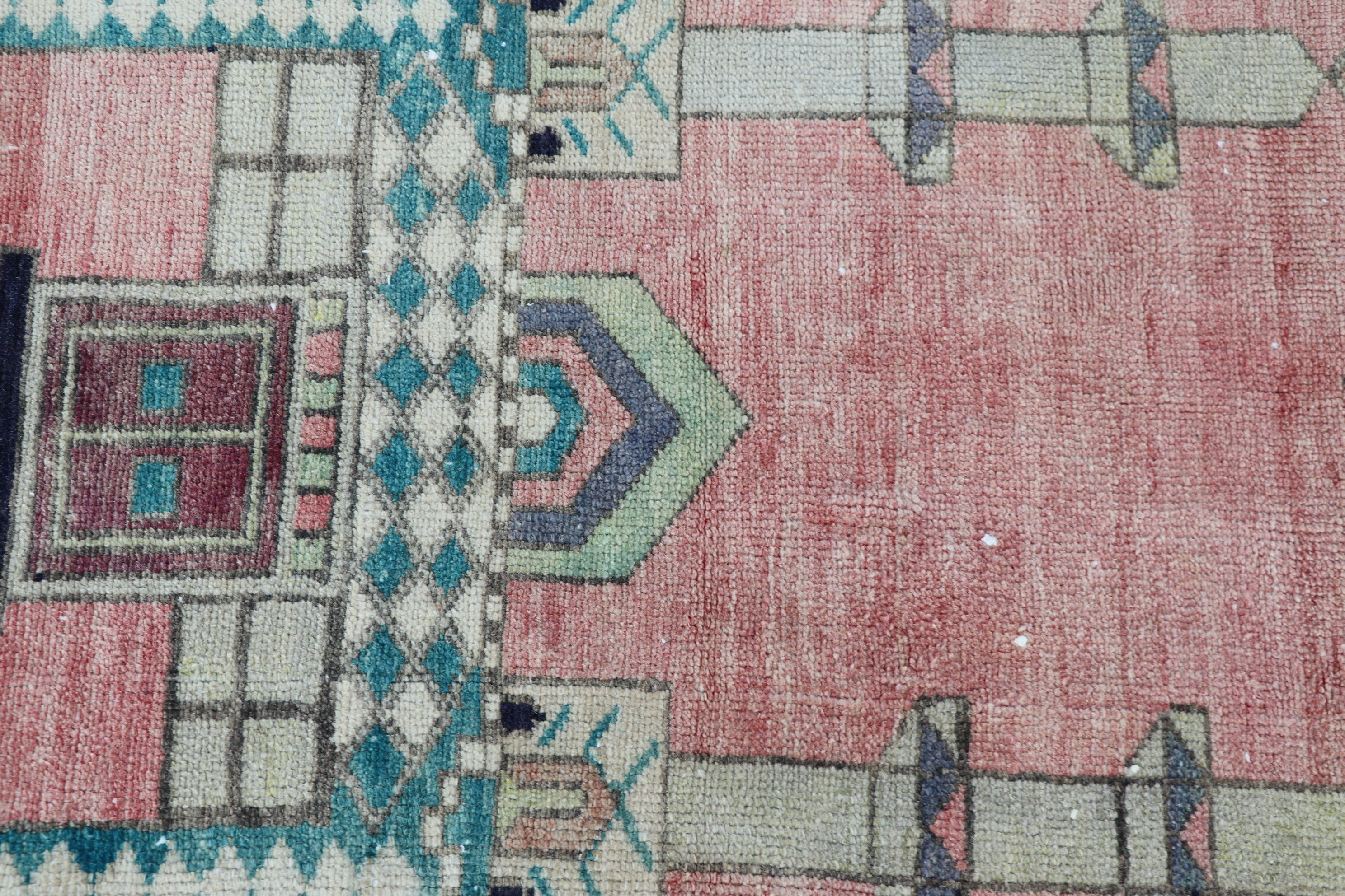 Bedroom Rug, Pink Moroccan Rug, 2.9x3.5 ft Small Rug, Turkish Rug, Wool Rugs, Small Boho Rug Rugs, Entry Rug, Vintage Rug, Home Decor Rugs