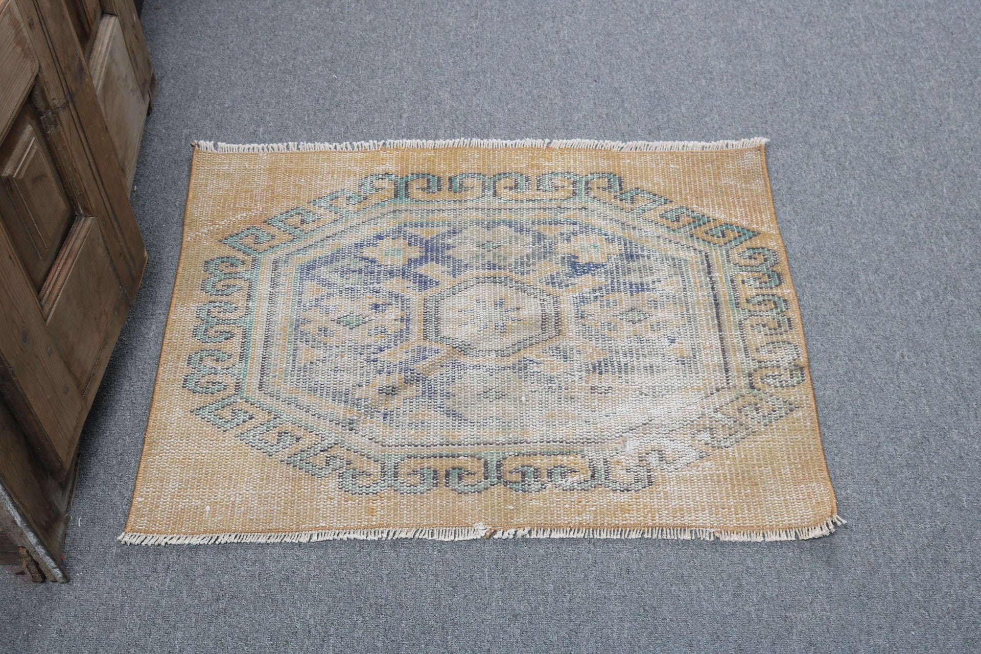 Lüks Halı, Küçük Boho Halılar, Turuncu Soğuk Halı, Vintage Halı, Giriş Halıları, Küçük Alan Halıları, Türk Halıları, Soğuk Halı, 2,9x2,1 ft Küçük Halılar