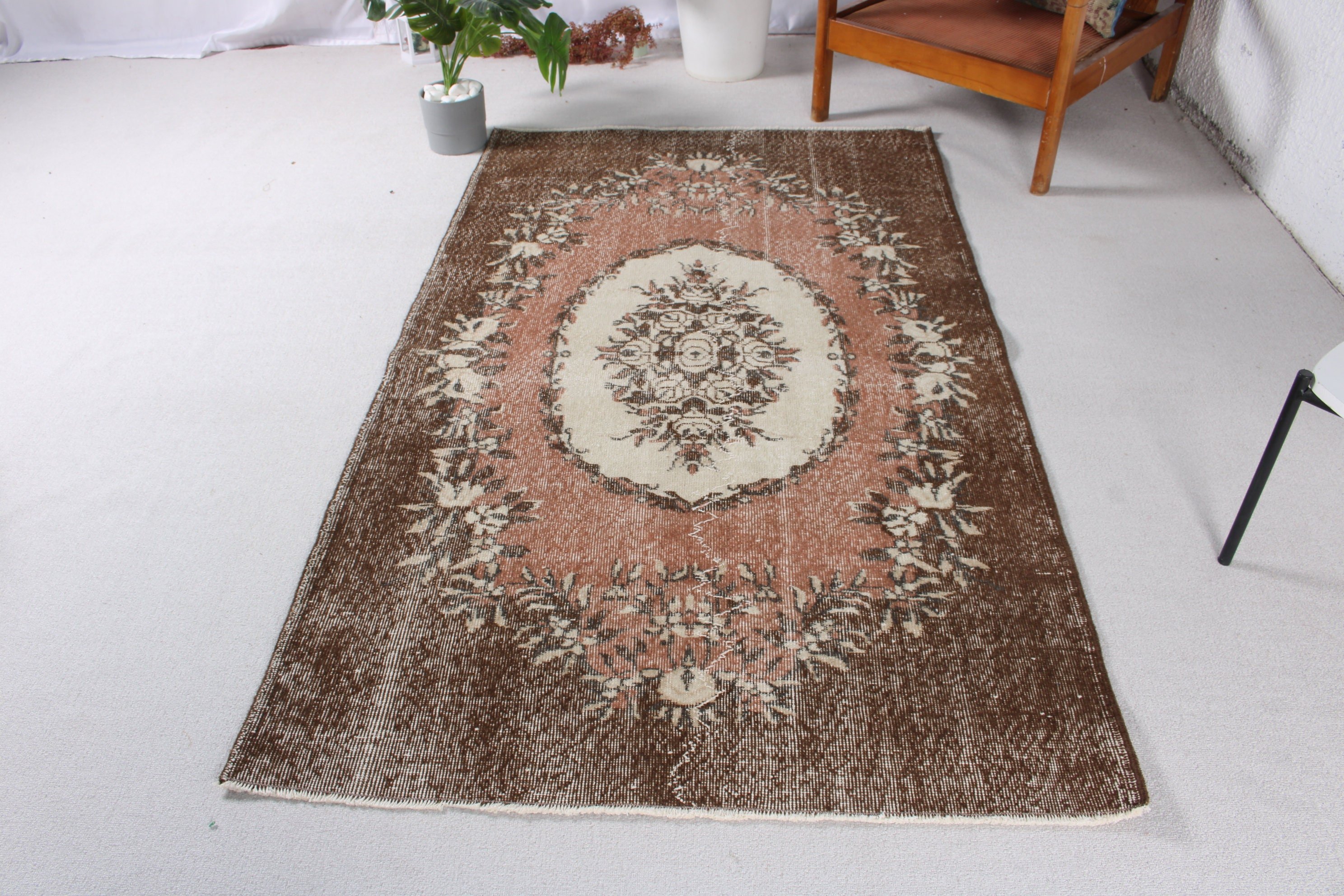 Outdoor Rugs, Bronze Bedroom Rug, 3.8x6.4 ft Area Rug, Wool Rug, Vintage Rug, Kitchen Rug, Turkish Rug, Rugs for Area