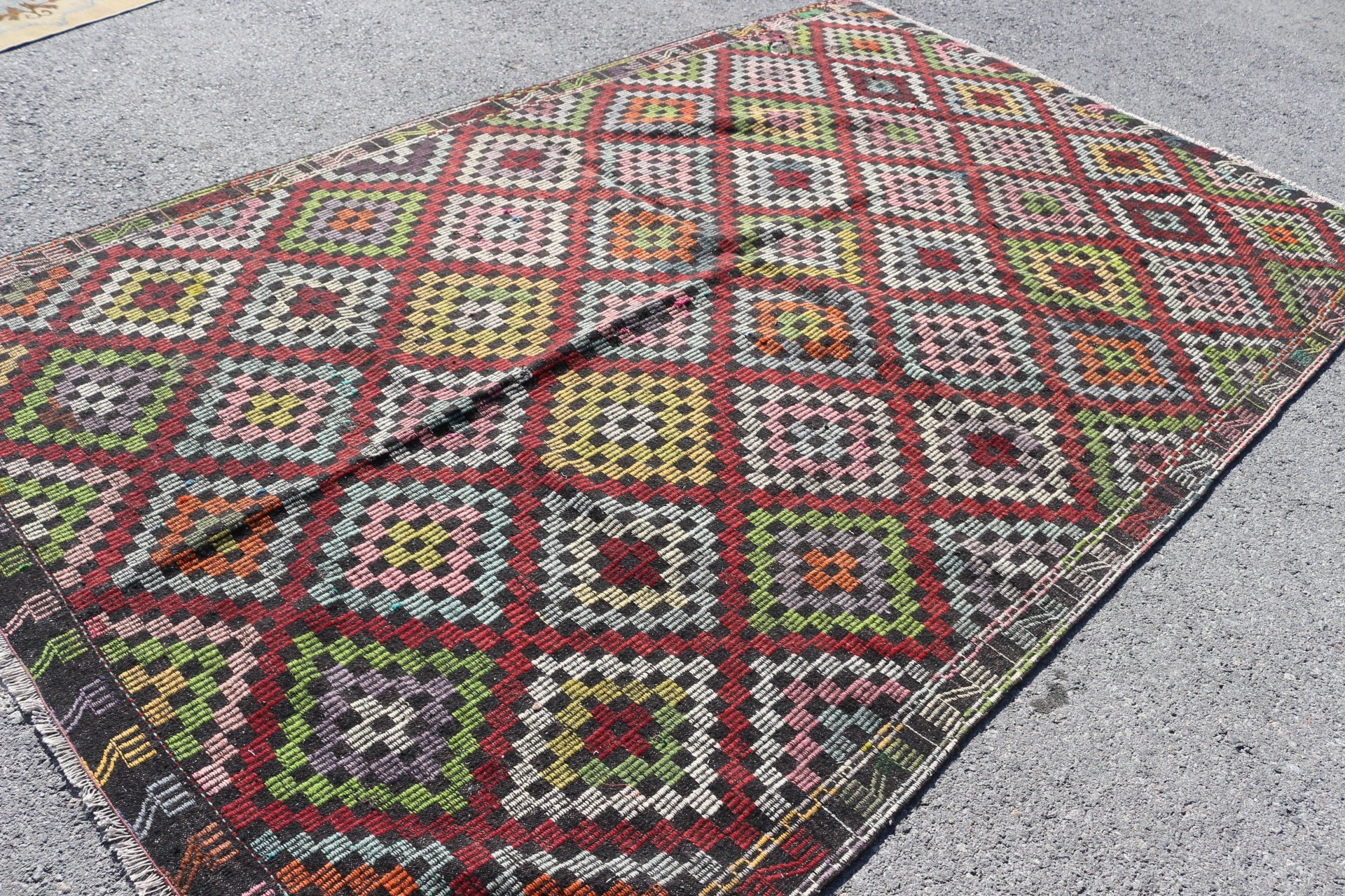 Salon Halıları, Yatak Odası Halısı, Yer Halısı, 6.5x10.5 ft Büyük Halılar, Vintage Halı, Siyah Ev Dekor Halısı, Türk Halısı, Yün Halısı, Oryantal Halı, Kilim