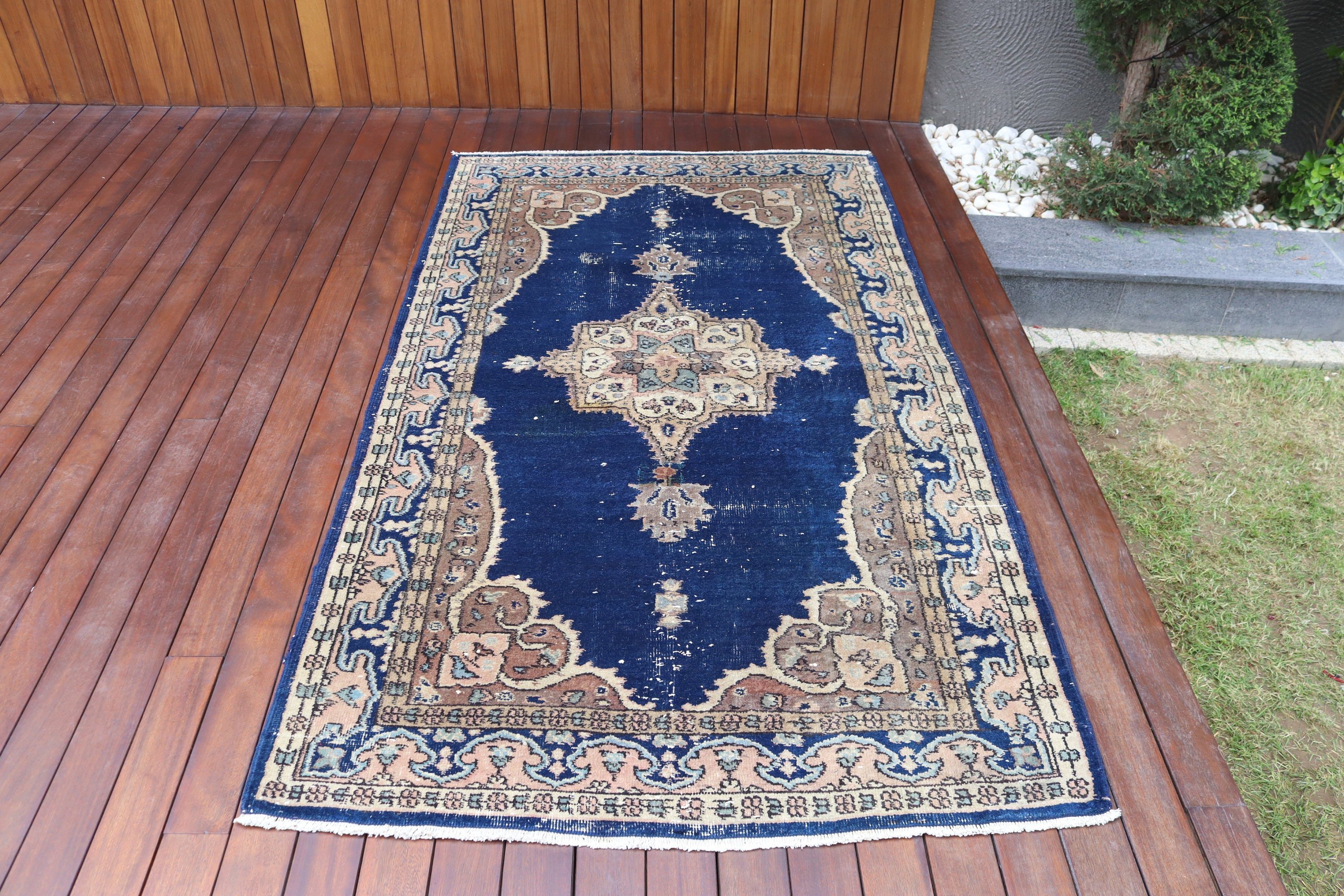 Organik Halılar, Vintage Halılar, Açıklama Halısı, Türk Halıları, 4x7 ft Alan Halıları, Yemek Odası Halısı, Mavi Yün Halı, Geometrik Halılar, Mutfak Halıları