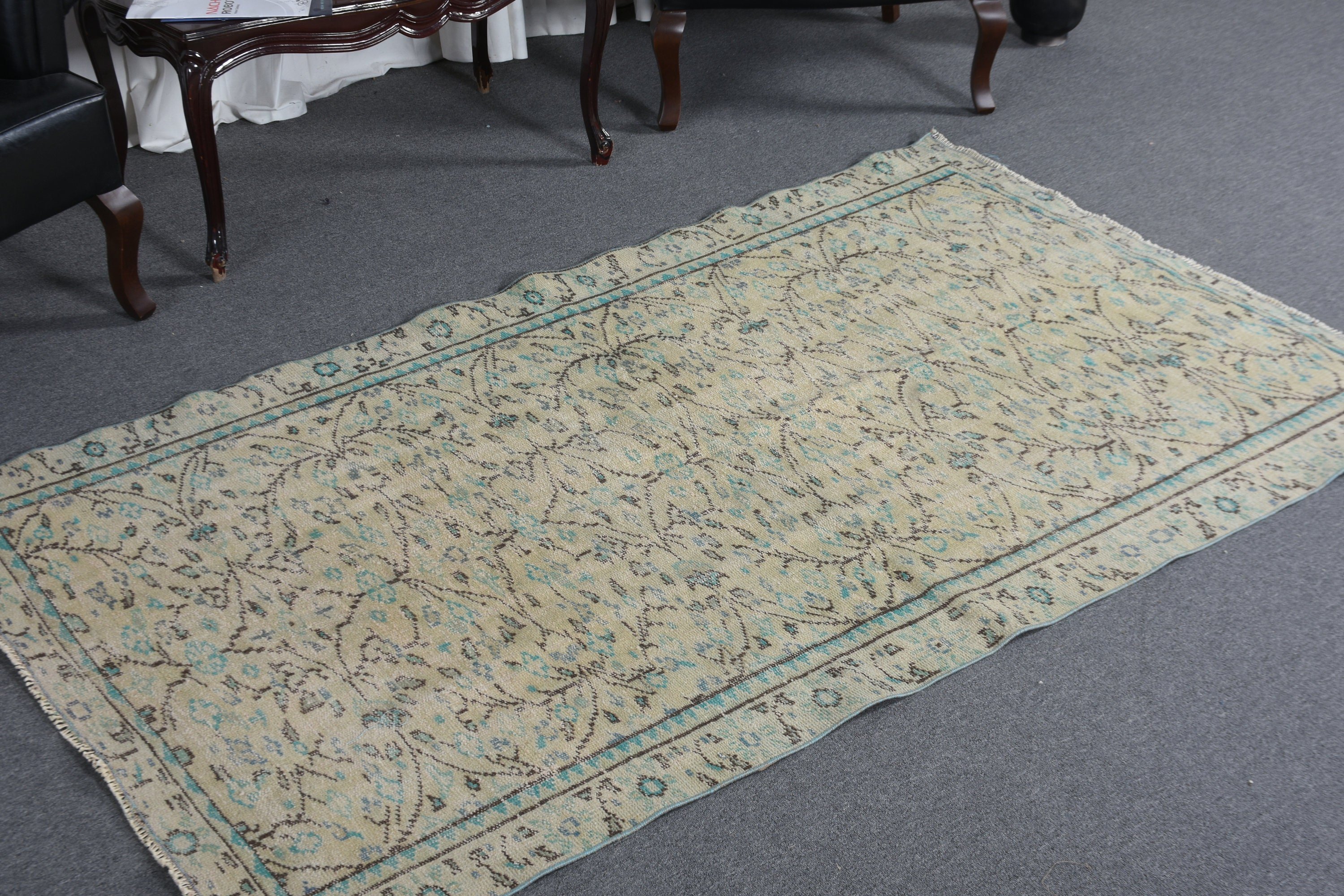 Vintage Decor Rug, Indoor Rugs, Vintage Rugs, Oriental Rug, Green Floor Rug, 4x7 ft Area Rug, Anatolian Rugs, Turkish Rug, Rugs for Area