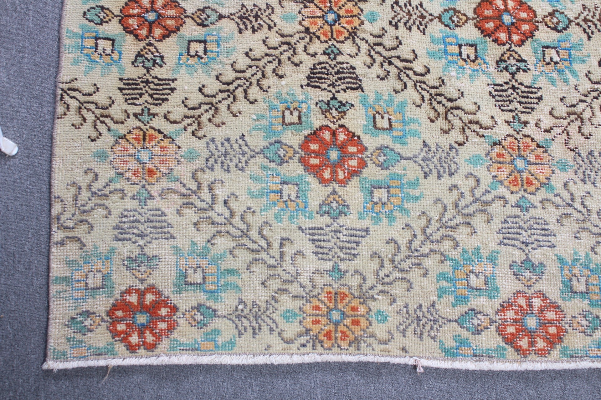 Vintage Rug, Beige Oriental Rug, Cool Rugs, Turkish Rug, Home Decor Rug, Rugs for Area, 4.1x7.7 ft Area Rug, Indoor Rug, Floor Rugs