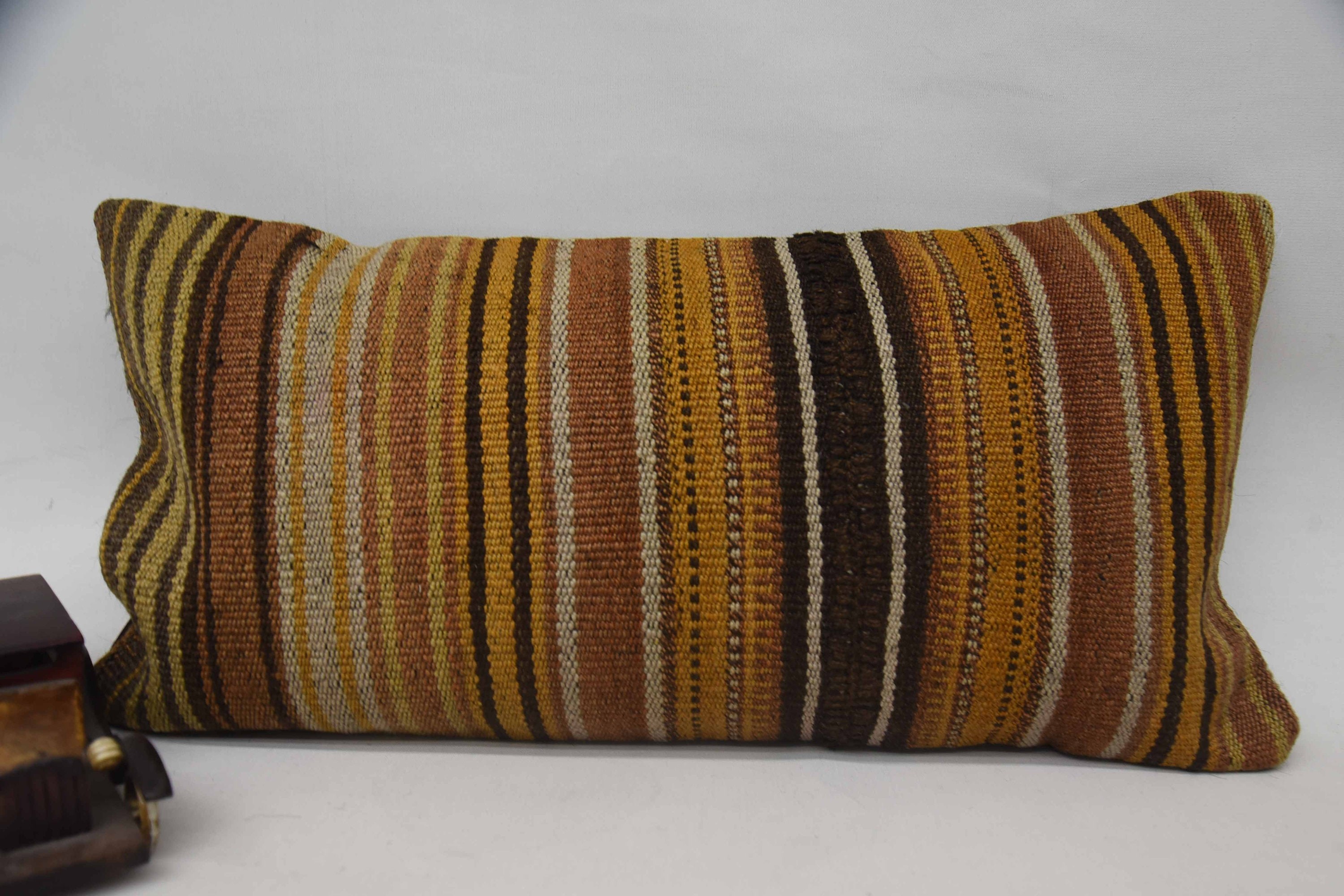 Rustic Pillow Sham, Turkish Kilim Pillow, Kilim Pillow, Art Deco Pillow, 12"x24" Orange Cushion, Home Decor Pillow