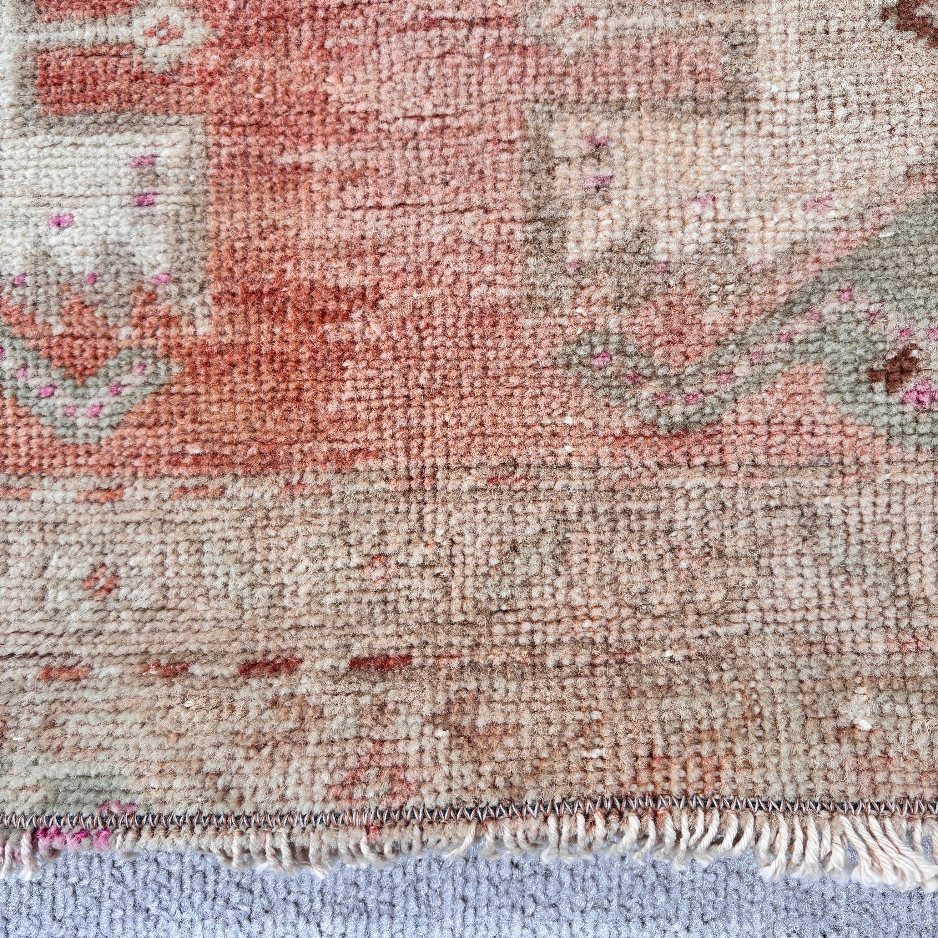 Türk Halıları, Yatak Odası Halısı, Vintage Halılar, Turuncu 1.7x3.2 ft Küçük Halı, Boho Halıları, Aztek Halıları, Düz Dokuma Halılar, Banyo Halısı