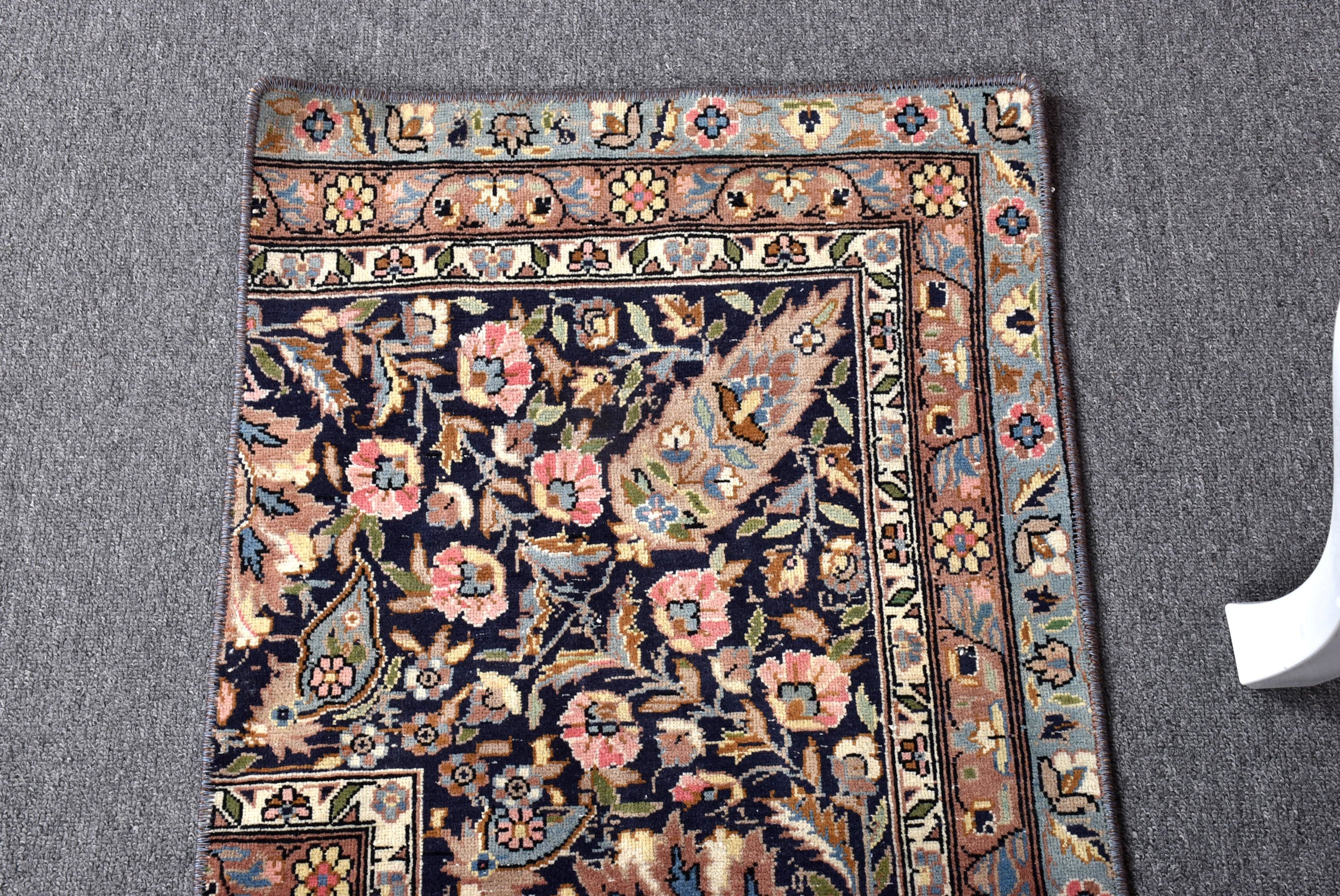 Beni Ourain Runner Halı, Mutfak Halısı, Mavi Yer Halıları, Yatak Odası Halıları, Türk Halıları, Anadolu Halısı, Vintage Halılar, 1.5x5.3 ft Runner Halıları