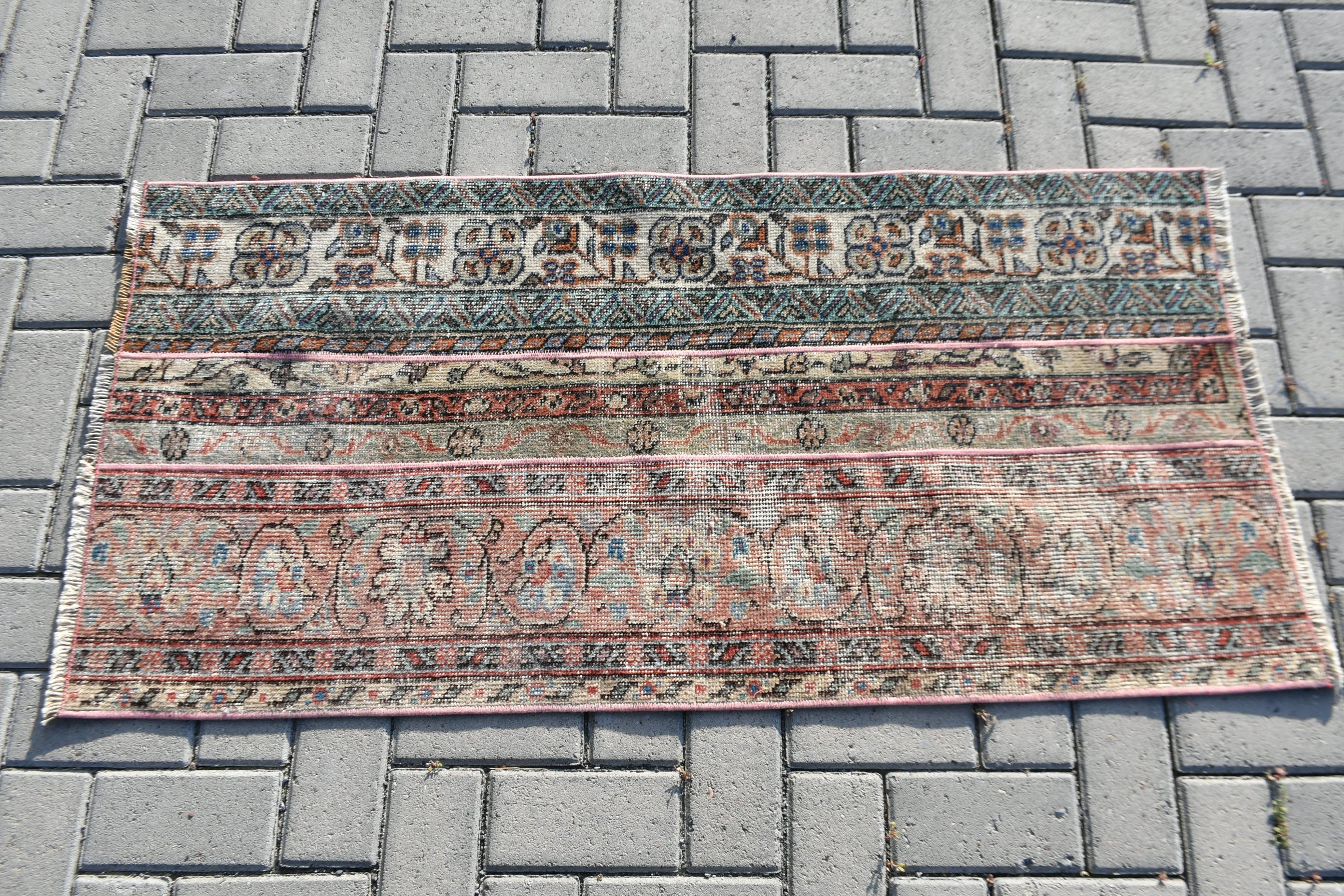 Rugs for Kitchen, Bath Rug, Vintage Rugs, Oushak Rug, Bedroom Rug, Kitchen Rug, Turkish Rug, Green Moroccan Rug, 2.2x4.4 ft Small Rug