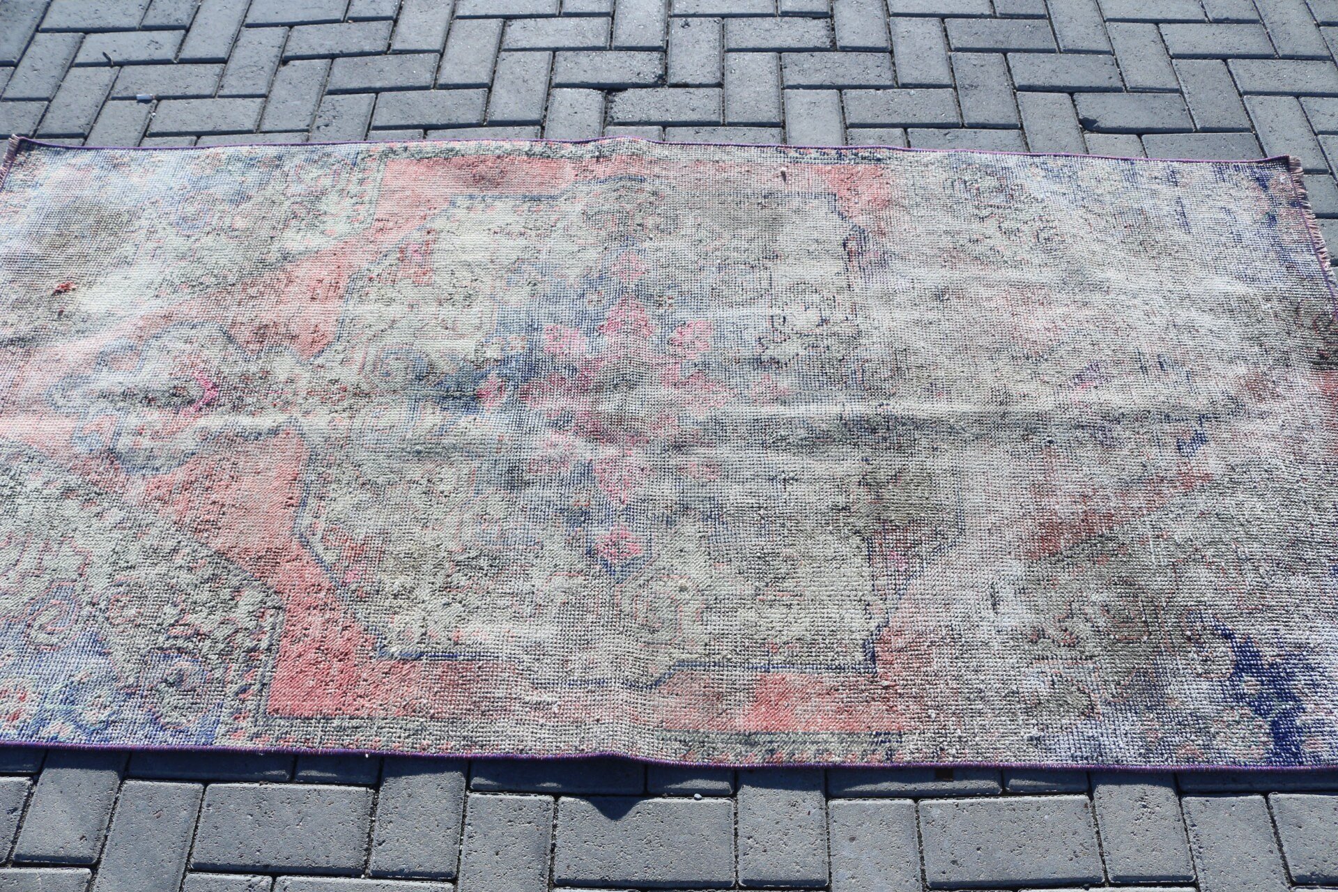 Çocuk Halısı, 3.4x6.9 ft Aksan Halıları, Giriş Halısı, Yatak Odası Halıları, Yer Halısı, Türk Halısı, Mavi Anadolu Halısı, Vintage Halı, Oushak Halısı