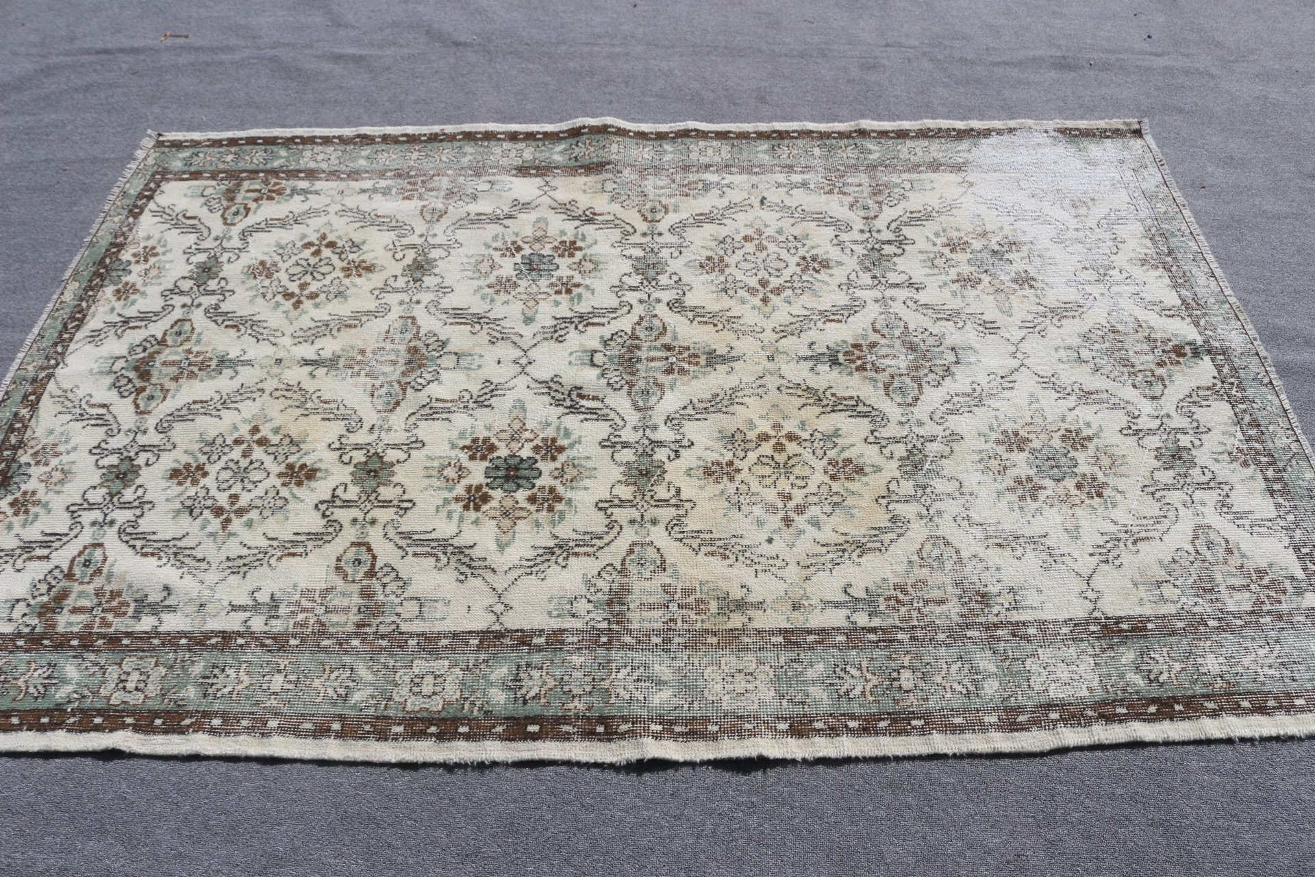 Oriental Rug, Turkish Rug, Bedroom Rugs, Dining Room Rug, 4.7x7 ft Area Rug, Kitchen Rug, Beige Floor Rug, Rugs for Floor, Vintage Rug