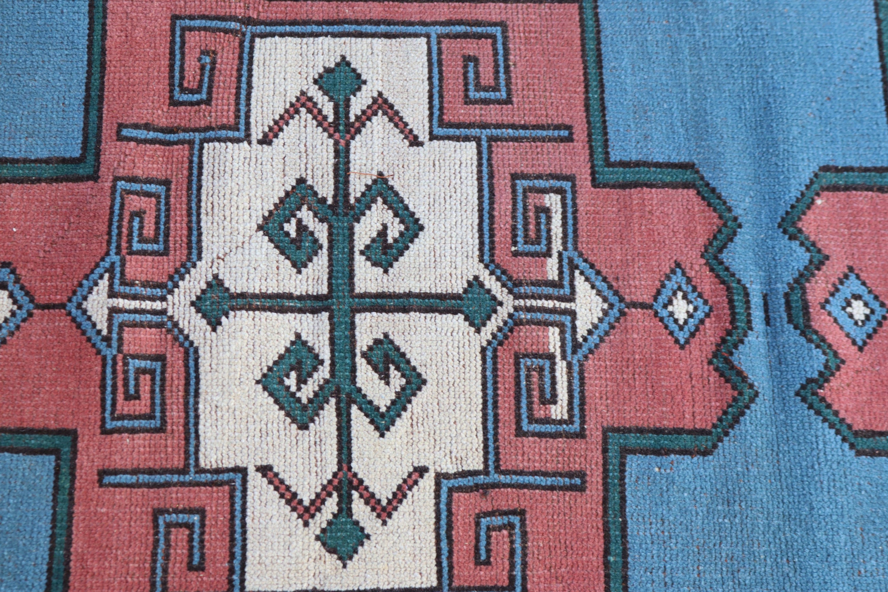 Düz Dokuma Halılar, 3.1x4.9 ft Aksan Halıları, Vintage Halılar, Çocuk Halıları, Mavi Geometrik Halı, Türk Halısı, Giriş Halıları, Modern Halılar