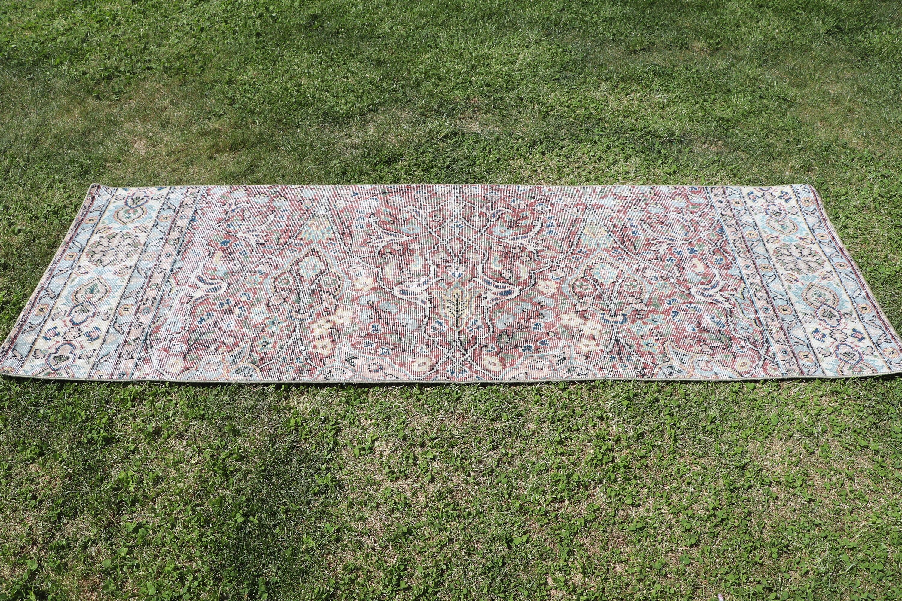 Mavi Fas Halısı, Türk Halıları, 2.3x6.7 ft Runner Halıları, Oryantal Halı, Ev Dekorasyonu Halısı, Vintage Runner Halıları, Vintage Halı, Merdiven Halısı