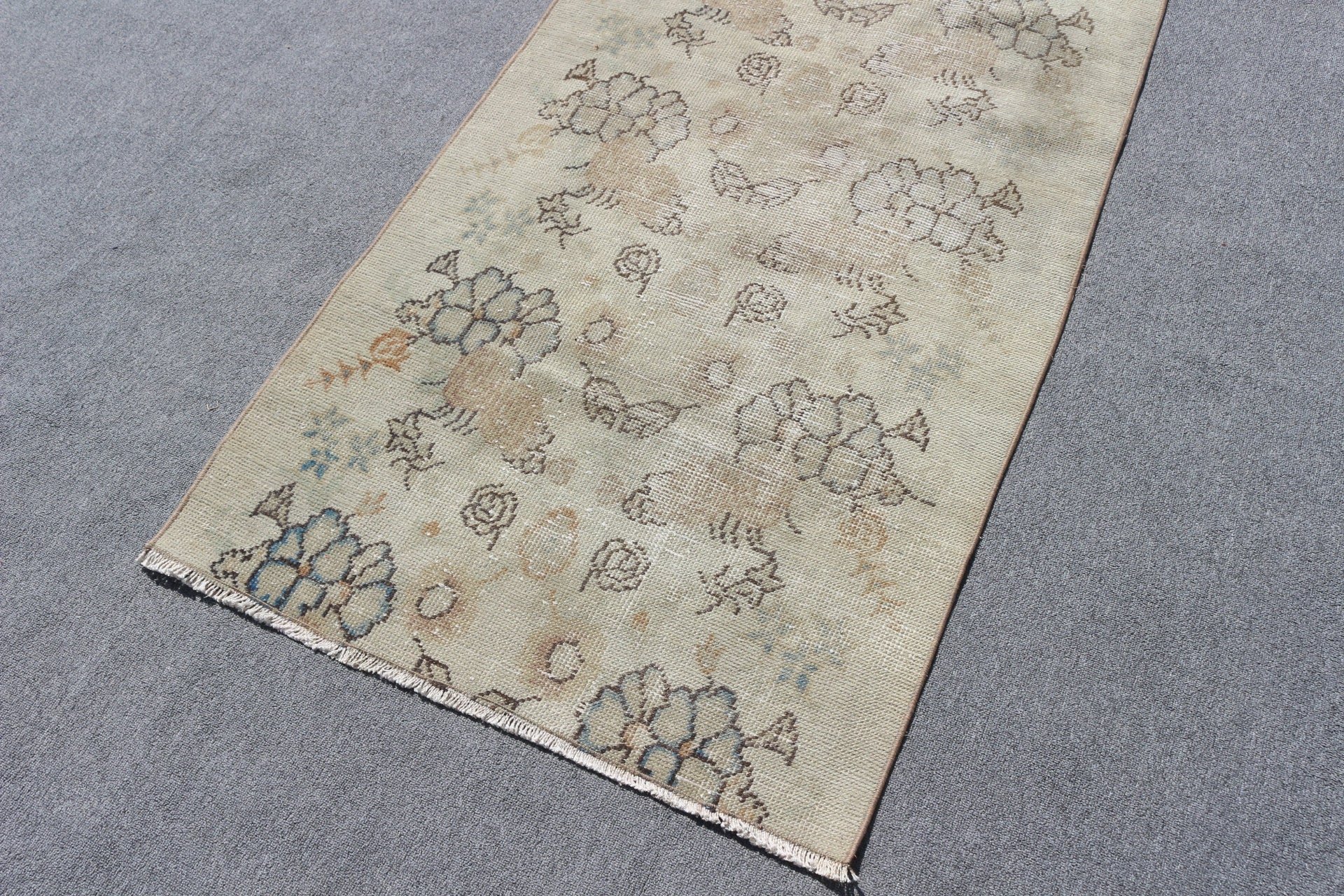 Kitchen Rug, Vintage Rug, Rugs for Entry, Nursery Rug, Entry Rug, Turkish Rug, 2.7x5.7 ft Accent Rug, Beige Oriental Rugs