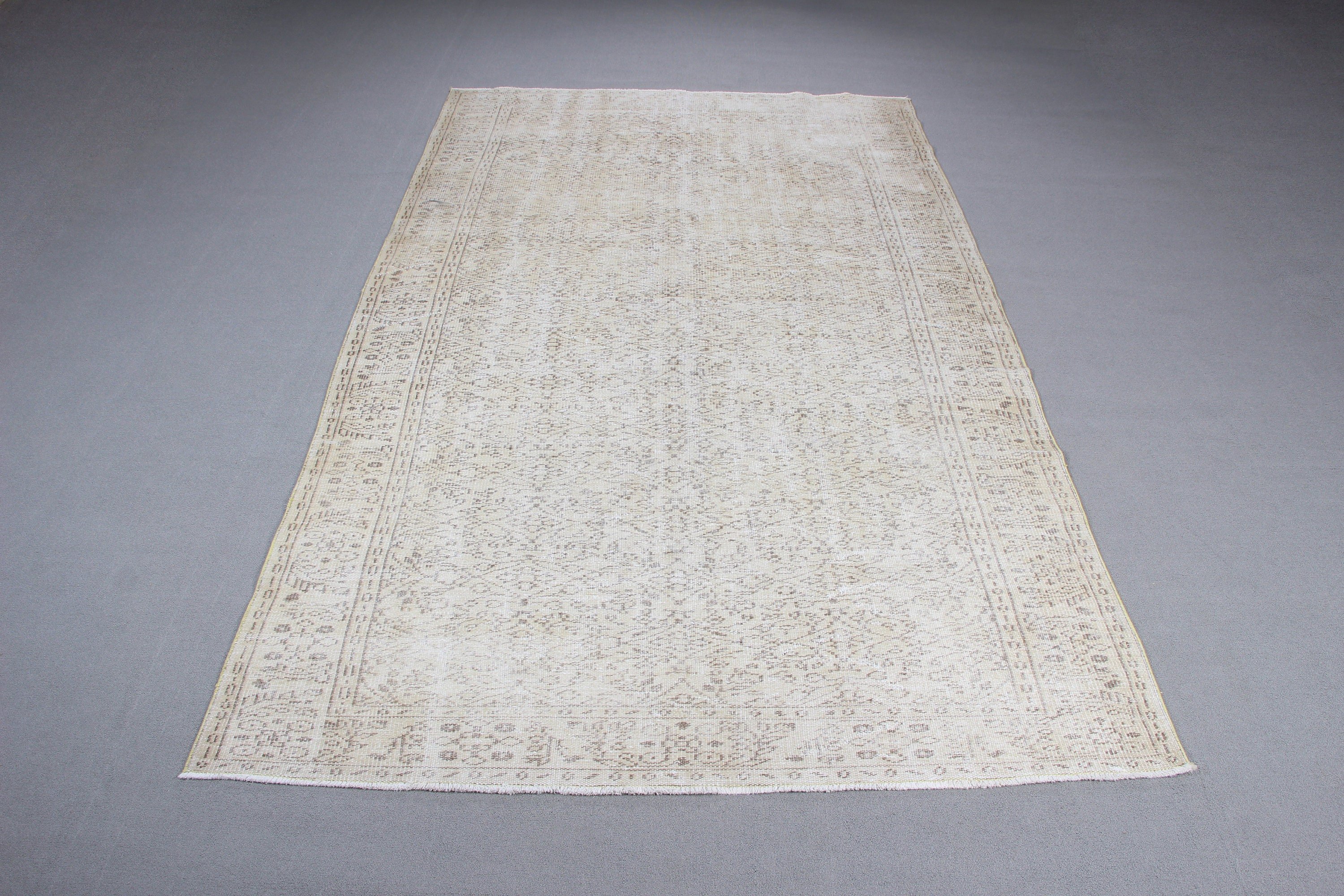 Turkish Rugs, Large Oushak Rugs, Anatolian Rugs, 6.1x10.2 ft Large Rugs, Salon Rug, Vintage Rugs, Beige Bedroom Rugs