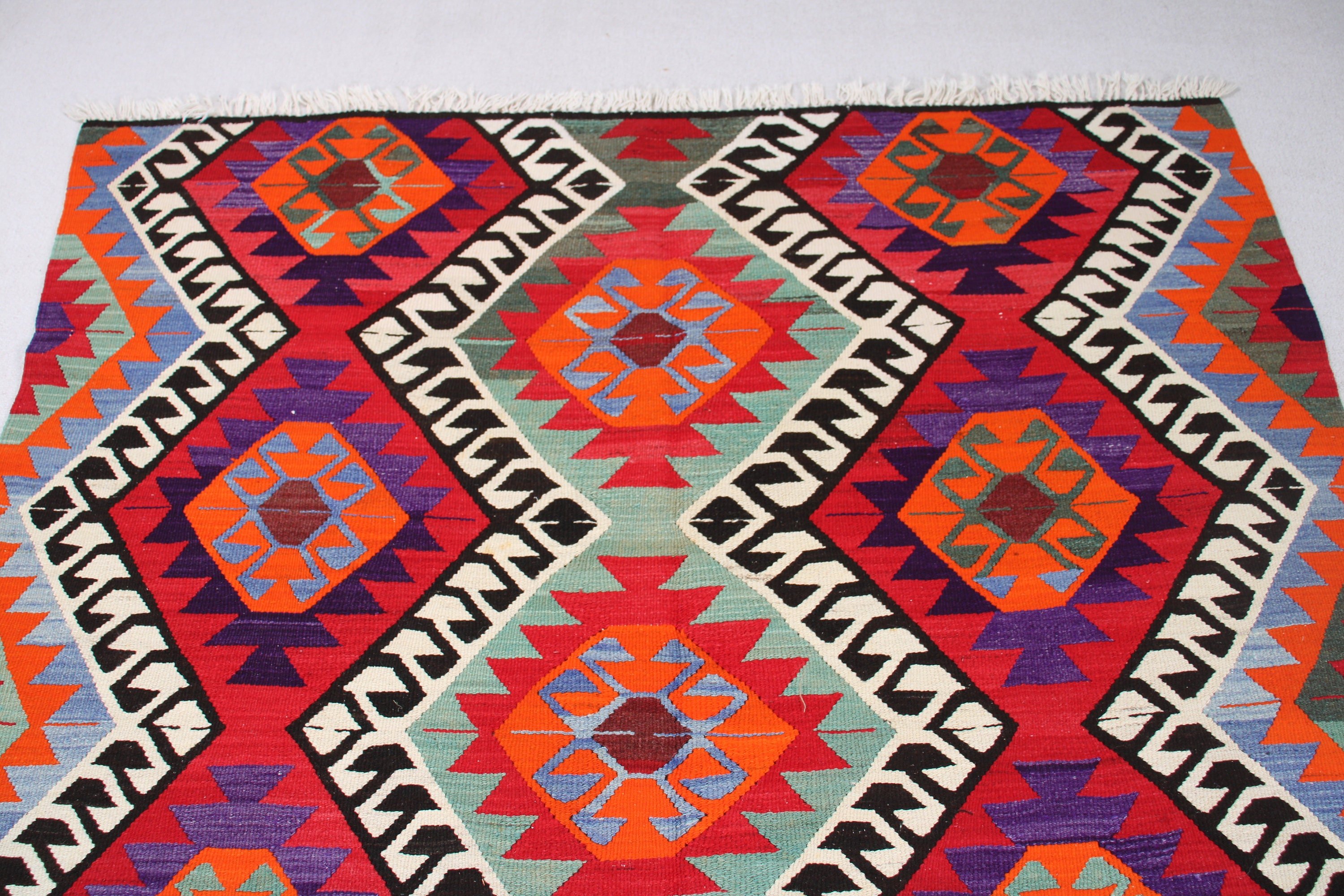 Kırmızı Anadolu Halısı, Vintage Halı, Türk Halısı, Yatak Odası Halısı, 5.4x10.4 ft Büyük Halılar, Büyük Oushak Halıları, Kilim, Havalı Halılar, El Dokuma Halı