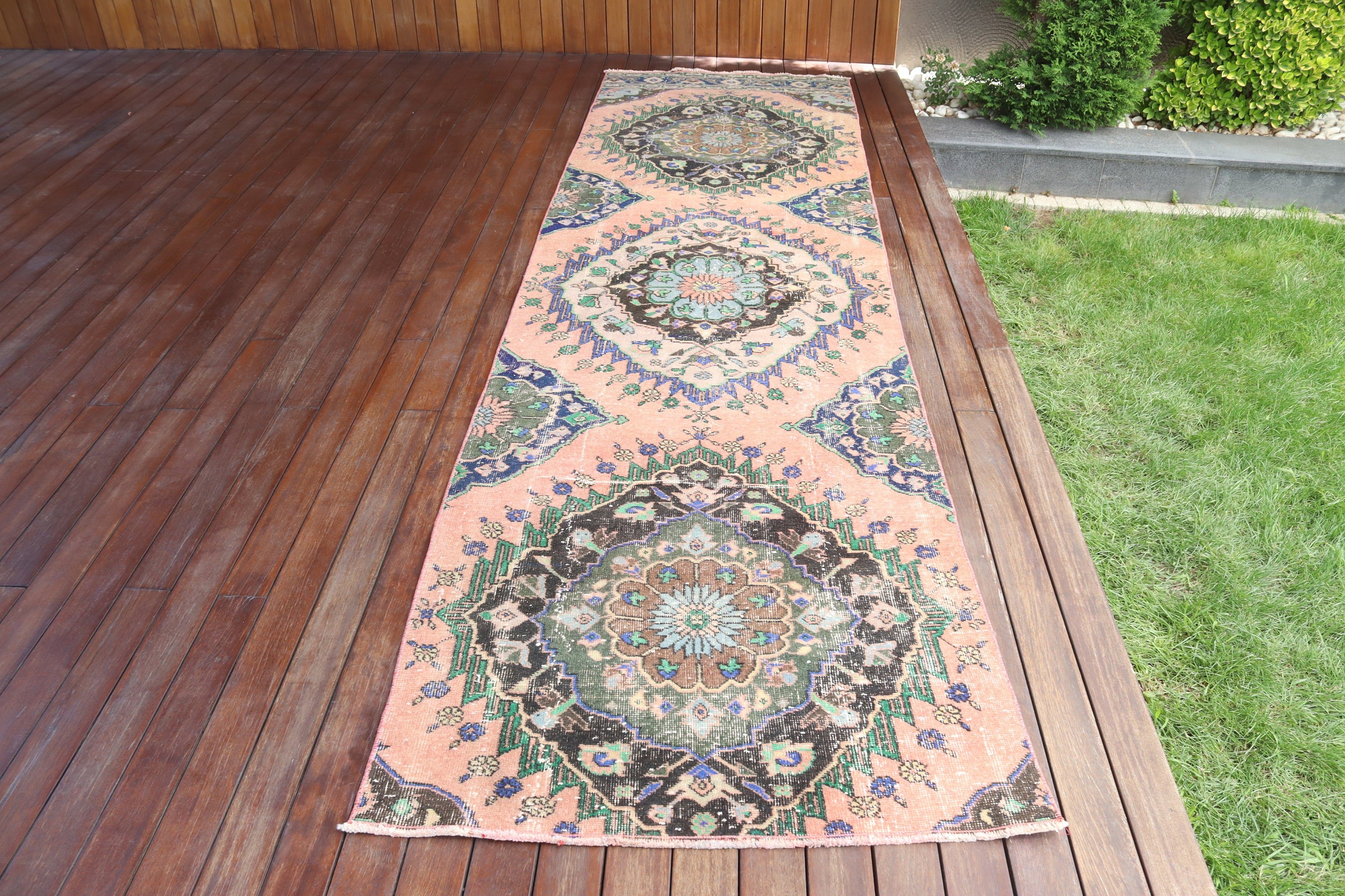 Nötr Halılar, Vintage Halılar, Beni Ourain Koşucu Halısı, Merdiven Halısı, 3.3x11.7 ft Koşucu Halısı, Türk Halıları, Mavi Fas Halıları