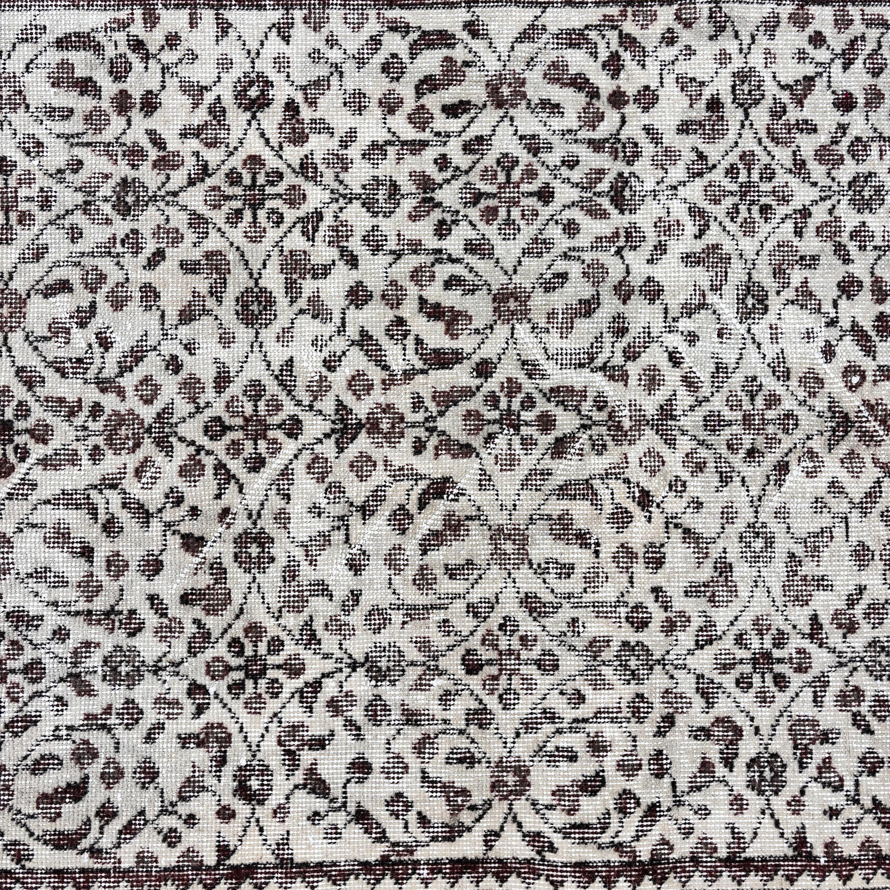 Boho Accent Halı, Vintage Accent Halı, Modern Halı, Vintage Halı, Kahverengi Antika Halılar, Türk Halısı, 3.4x6.7 ft Accent Halı, Yatak Odası Halısı