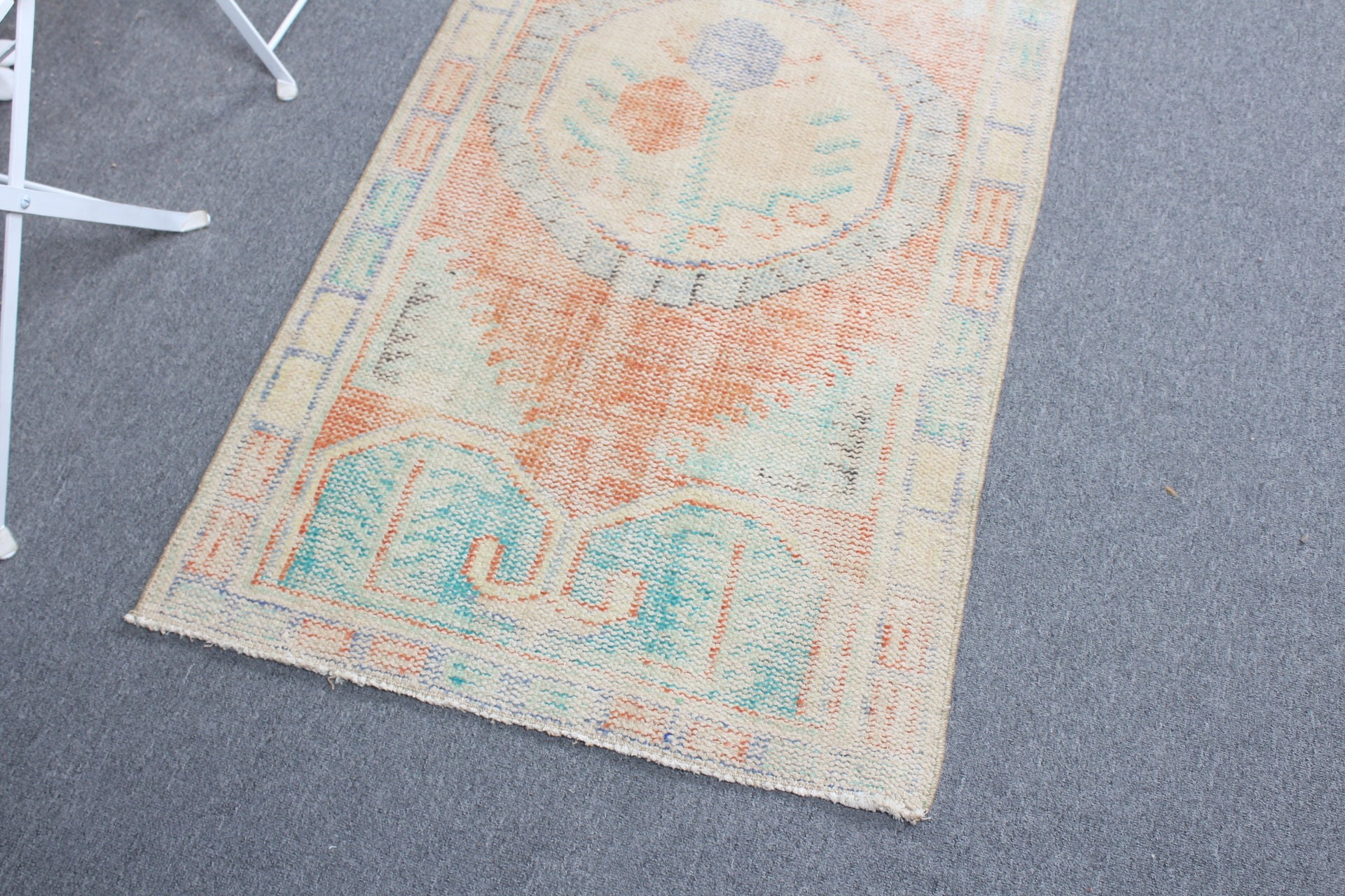 Oushak Rug, Orange Cool Rugs, 2.4x5 ft Small Rug, Turkish Rugs, Vintage Rugs, Rugs for Nursery, Bedroom Rug, Bath Rug