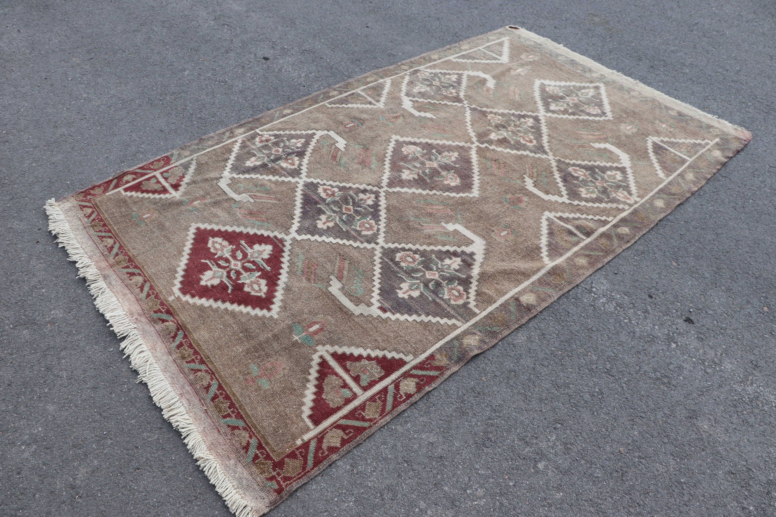 Red  4.5x7.9 ft Area Rugs, Home Decor Rug, Rugs for Bedroom, Vintage Rug, Aztec Rug, Anatolian Rugs, Turkish Rug, Indoor Rugs