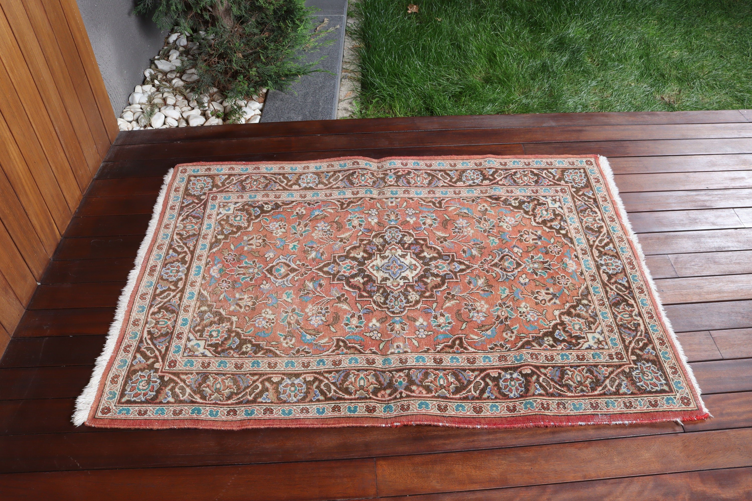 Geometrik Halı, Kırmızı Bildirimi Halılar, 3.3x4.7 ft Vurgulu Halı, Yatak Odası Halıları, Vintage Halılar, Türk Halısı, Anadolu Halıları, Yatak Odası Halıları