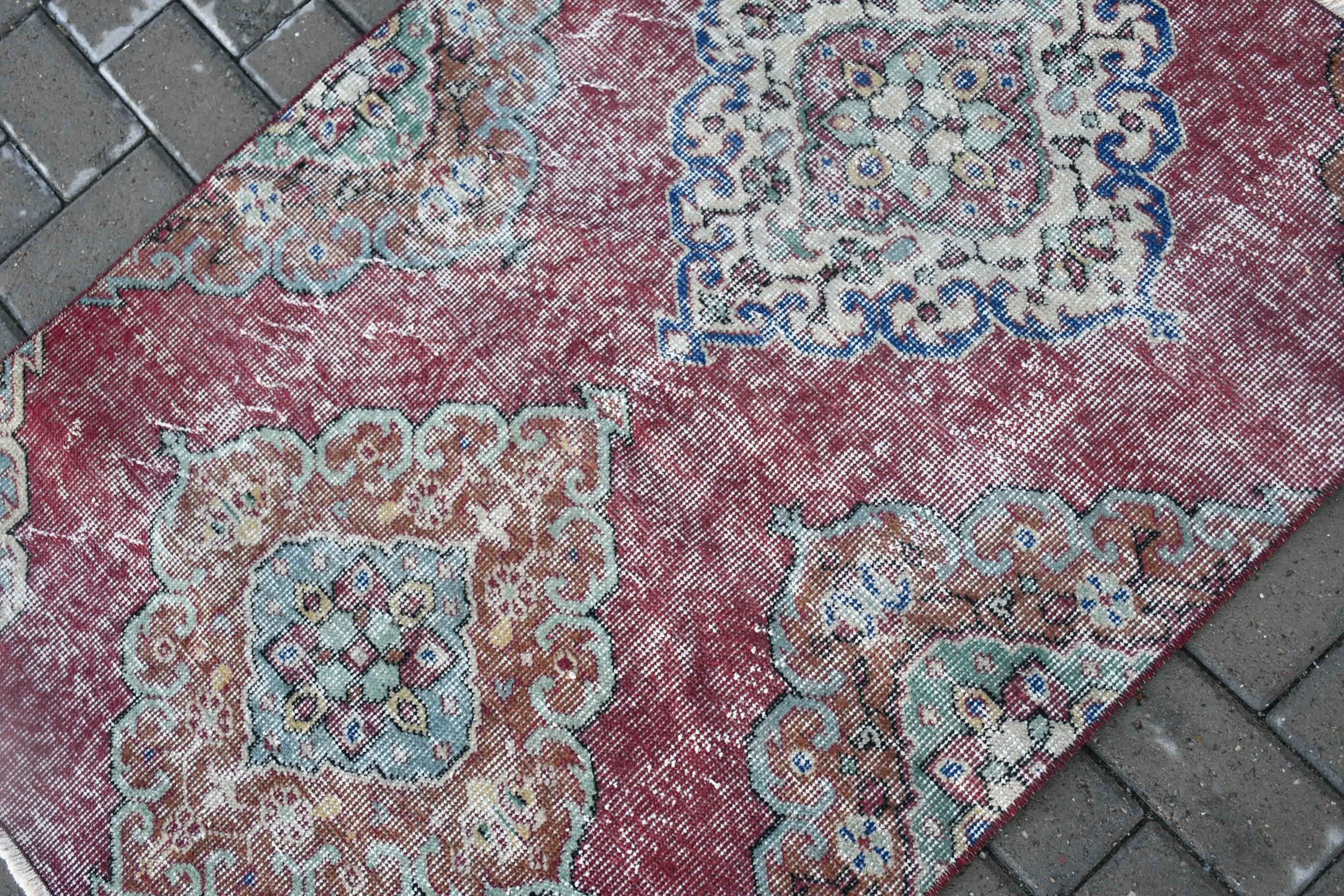 Turkish Rug, Door Mat Rug, Abstract Rugs, Vintage Rug, Purple  2.9x4 ft Small Rug, Home Decor Rug, Wall Hanging Rug, Floor Rug