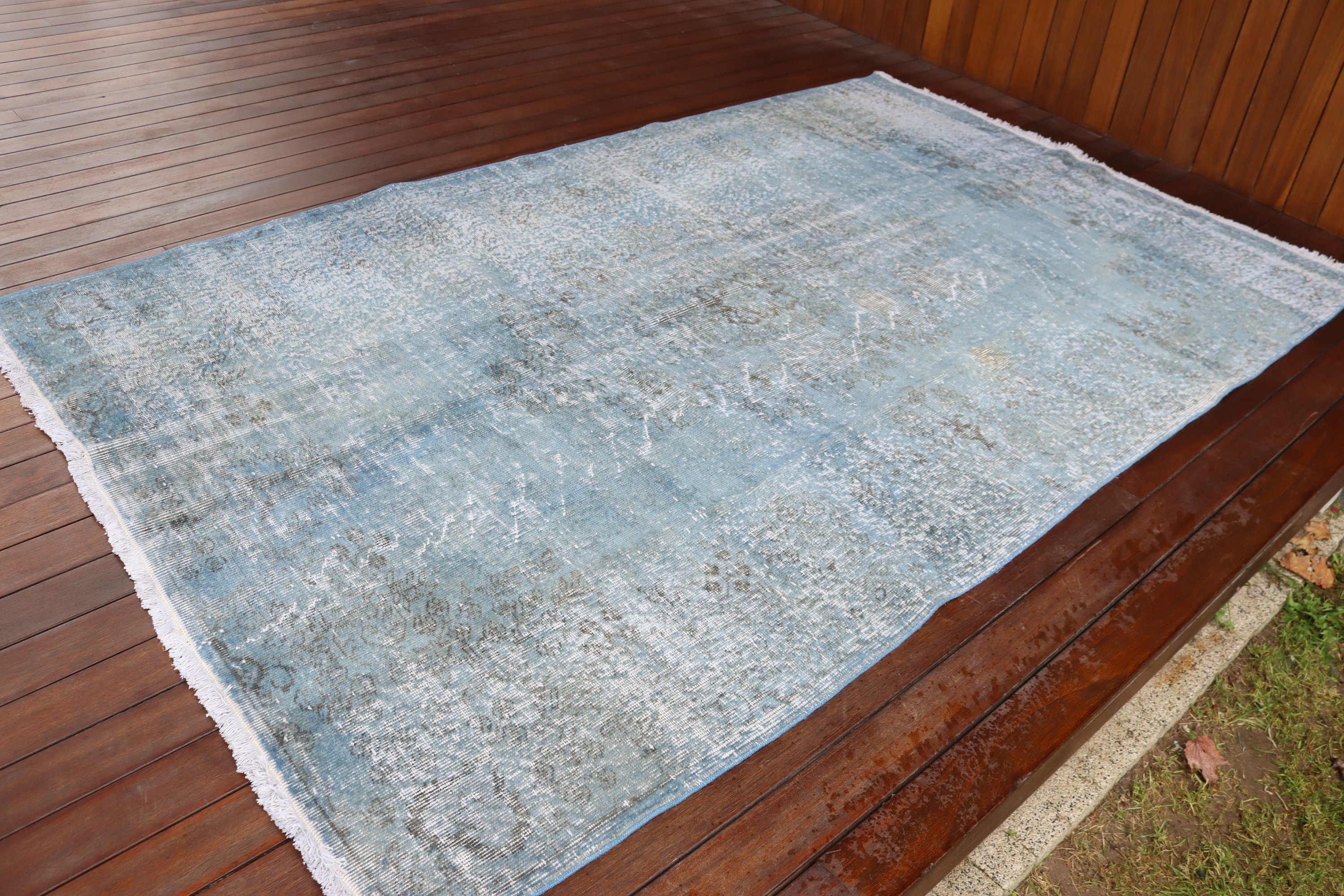 Anatolian Rug, Dining Room Rug, Blue Cool Rug, Turkish Rugs, Luxury Rugs, Bohemian Rug, Vintage Rugs, Large Boho Rugs, 5.2x8.4 ft Large Rug