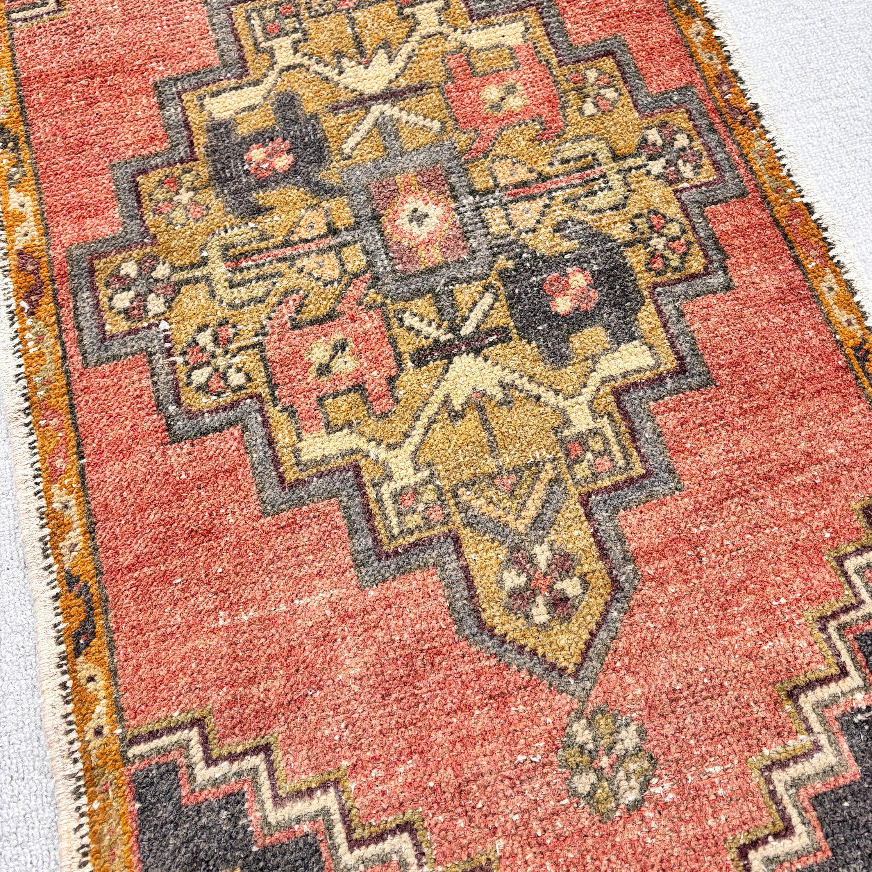 Türk Halıları, Kahverengi Oryantal Halılar, Lüks Halı, Anadolu Halısı, Vintage Halı, Yatak Odası Halıları, Kapı Paspası Halısı, Fas Halıları, 1.7x3.4 ft Küçük Halılar