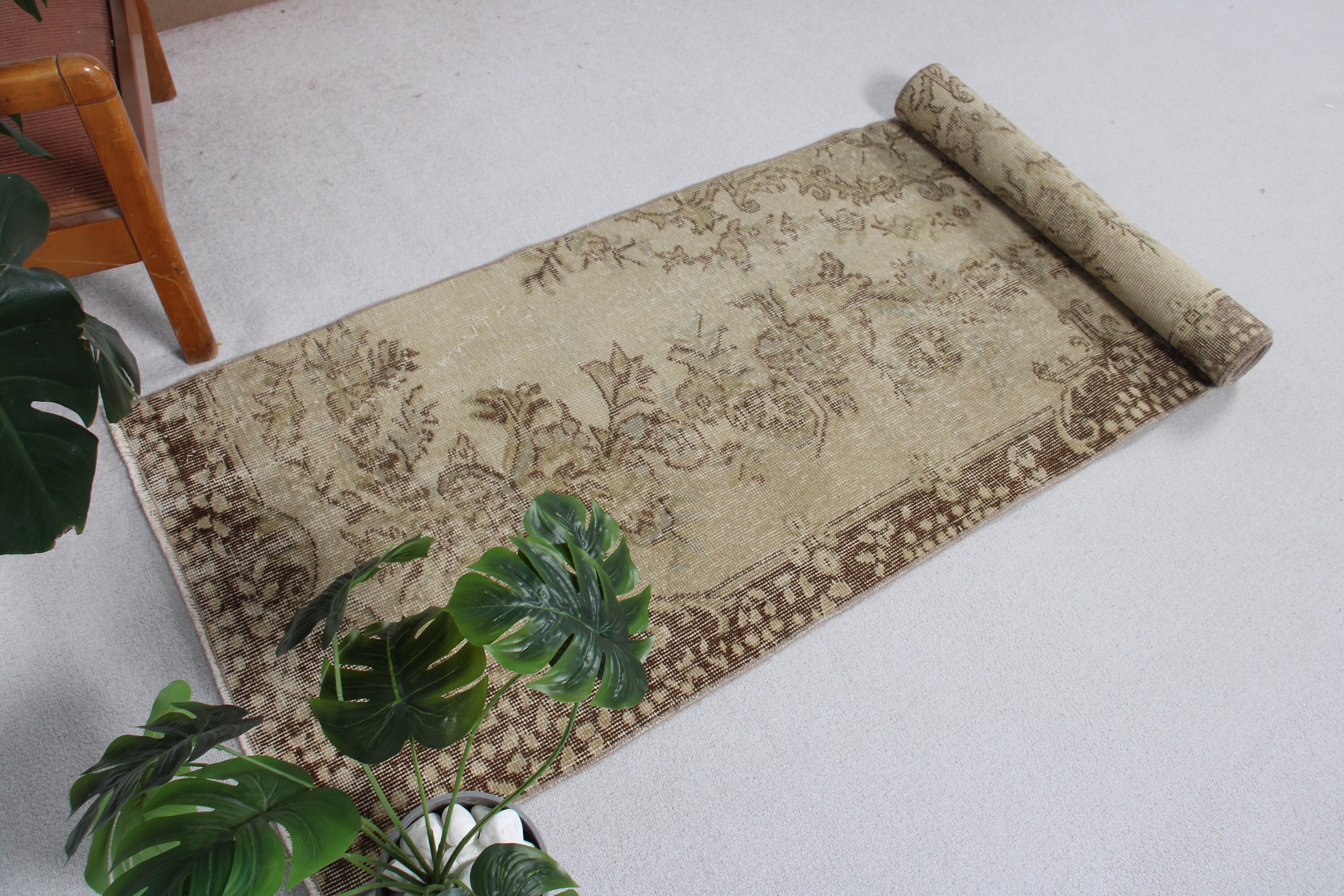 Türk Halısı, Beni Ourain Yolluk Halısı, Yün Halılar, Boho Halısı, Yatak Odası Halısı, Vintage Halı, 2.4x8.8 ft Koşucu Halısı, Merdiven Halısı, Yeşil Anadolu Halısı